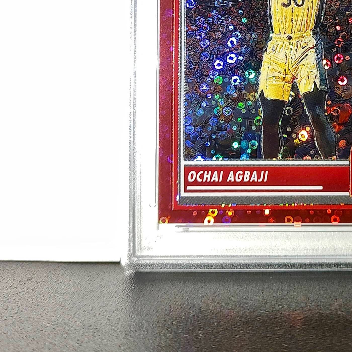 Ochai Agbaji 2023 Panini Hoops Premium #62 30/149 Red Disco Prizm PSA 10 Gem
