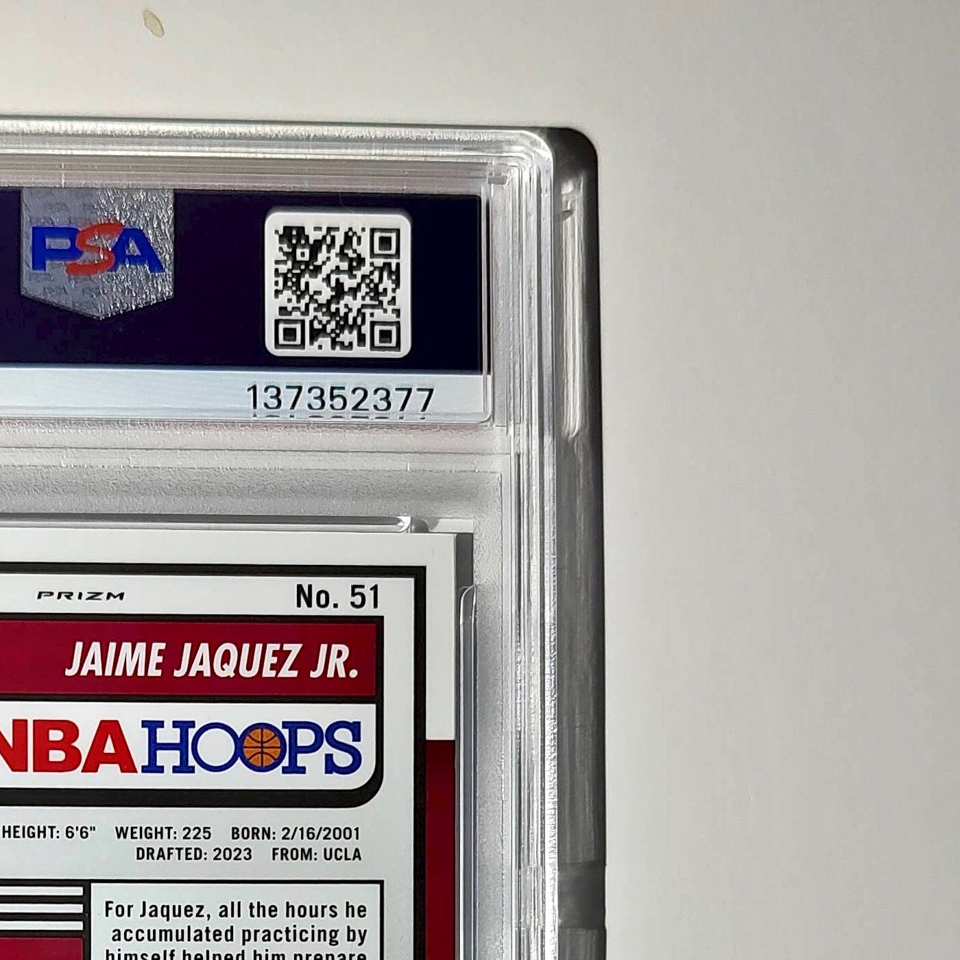 Jaime Jaquez Jr. 2023 Panini Hoops Premium #51 Disco Prizm PSA 8 NM-MT