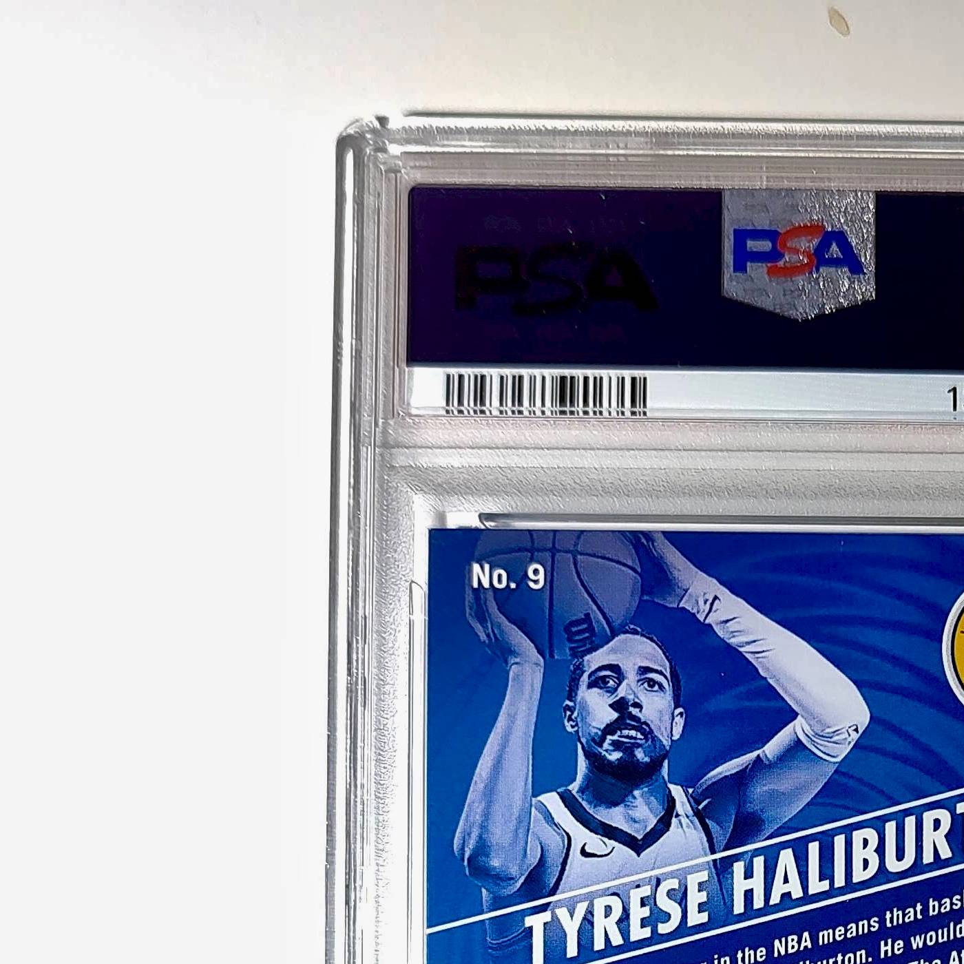 Tyrese Haliburton 2023 Panini Hoops Premium Sheesh #9 Disco Prizm PSA 9 Mint