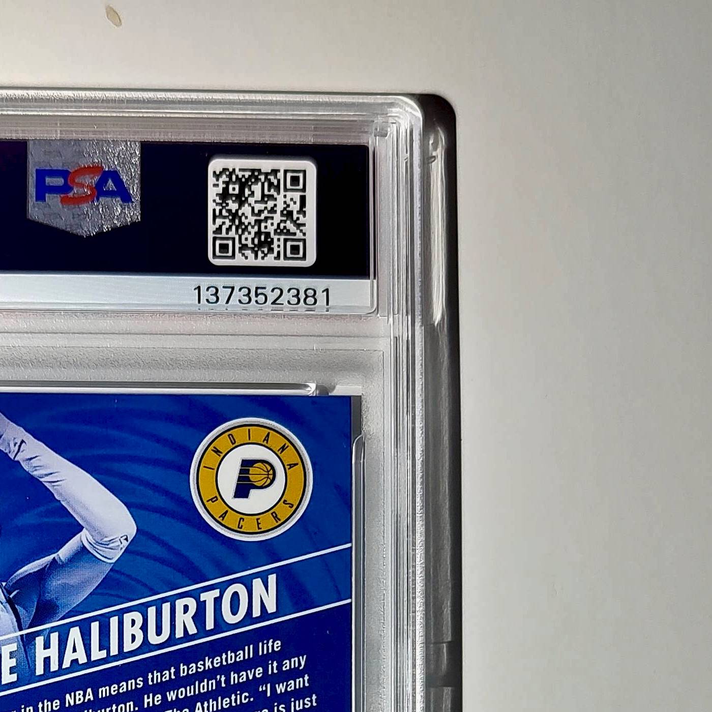 Tyrese Haliburton 2023 Panini Hoops Premium Sheesh #9 Disco Prizm PSA 9 Mint
