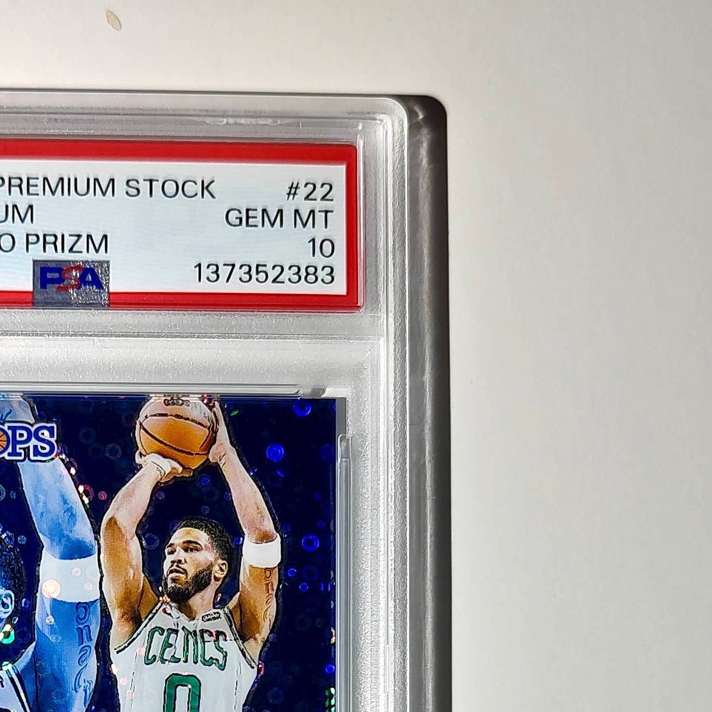 Jayson Tatum 2023 Panini Hoops Premium Sheesh #22 Disco Prizm PSA 10 Gem Mint
