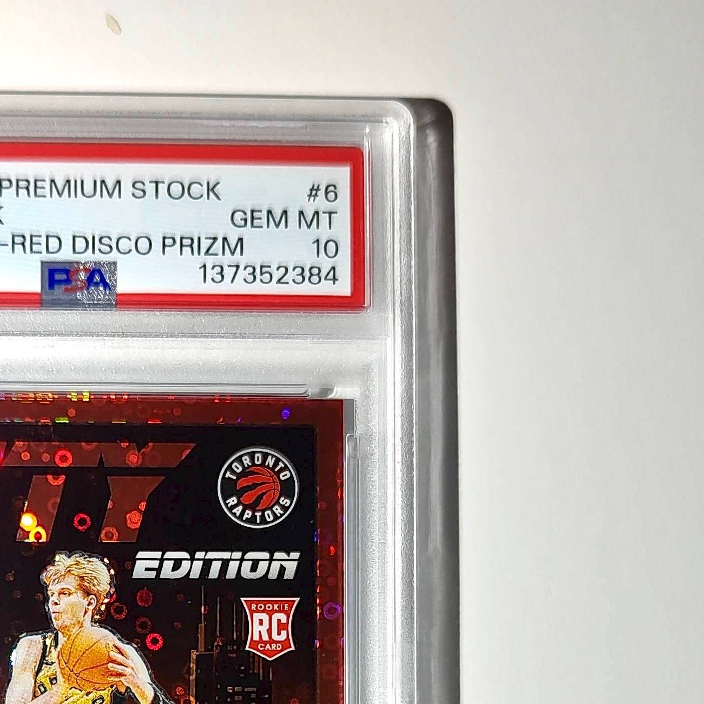 Gradey Dick 2023 Panini Hoops Premium City Edition #6 Red Disco Prizm PSA 10 Gem