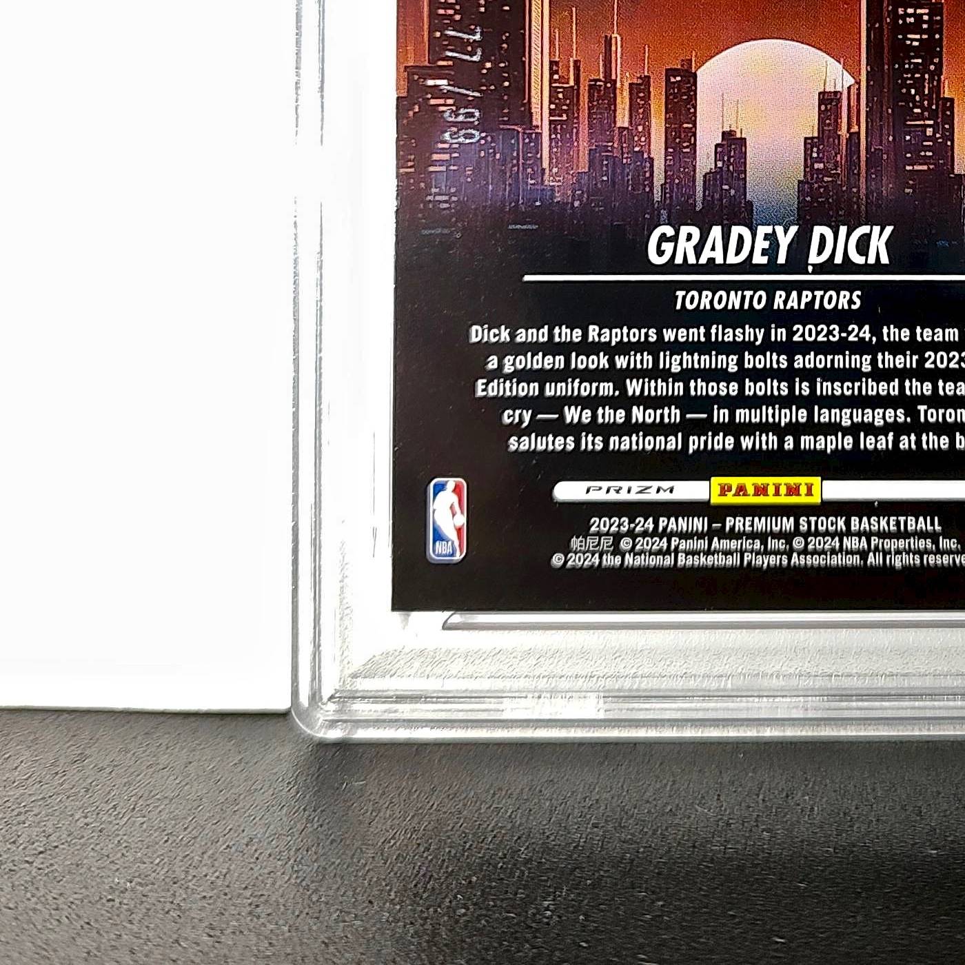 Gradey Dick 2023 Panini Hoops Premium City Edition #6 Red Disco Prizm PSA 10 Gem