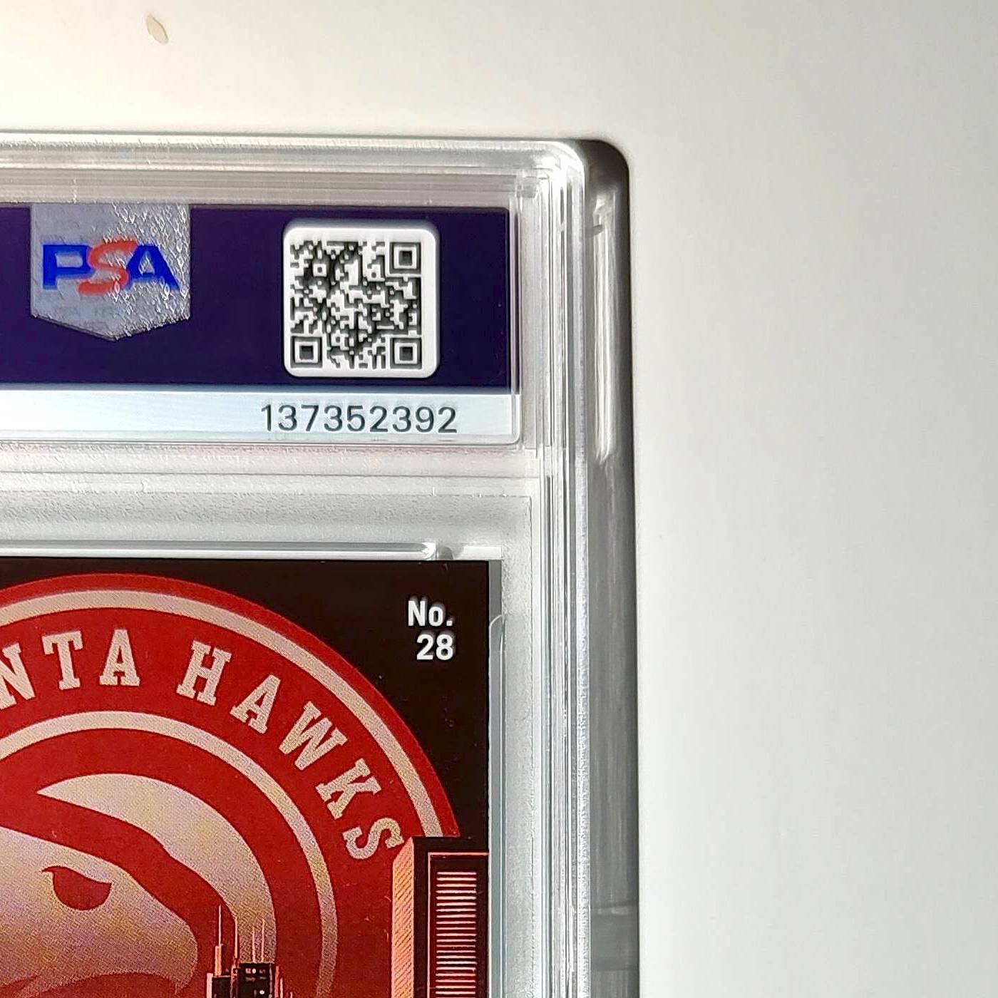 Trae Young 2023 Panini Hoops Premium City Edition #28 Disco Prizm PSA 10 Gem