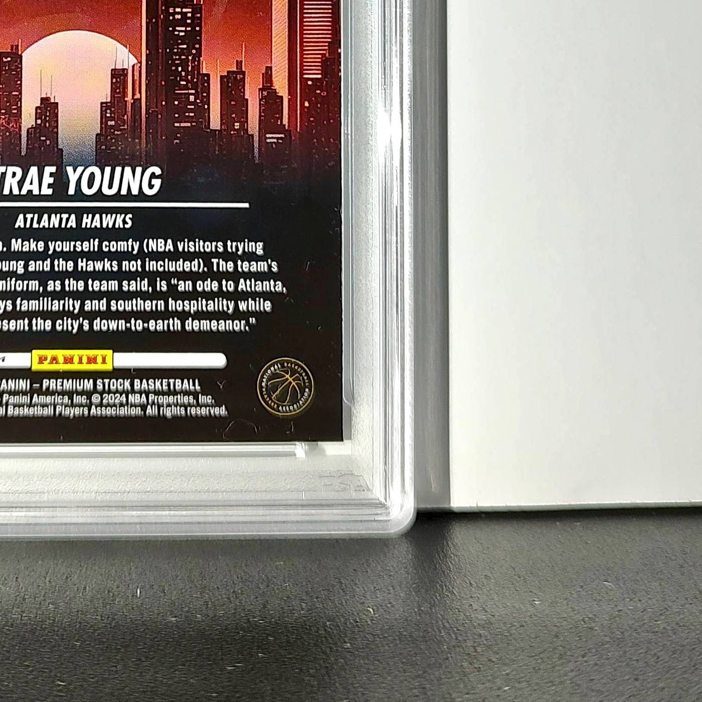 Trae Young 2023 Panini Hoops Premium City Edition #28 Disco Prizm PSA 10 Gem