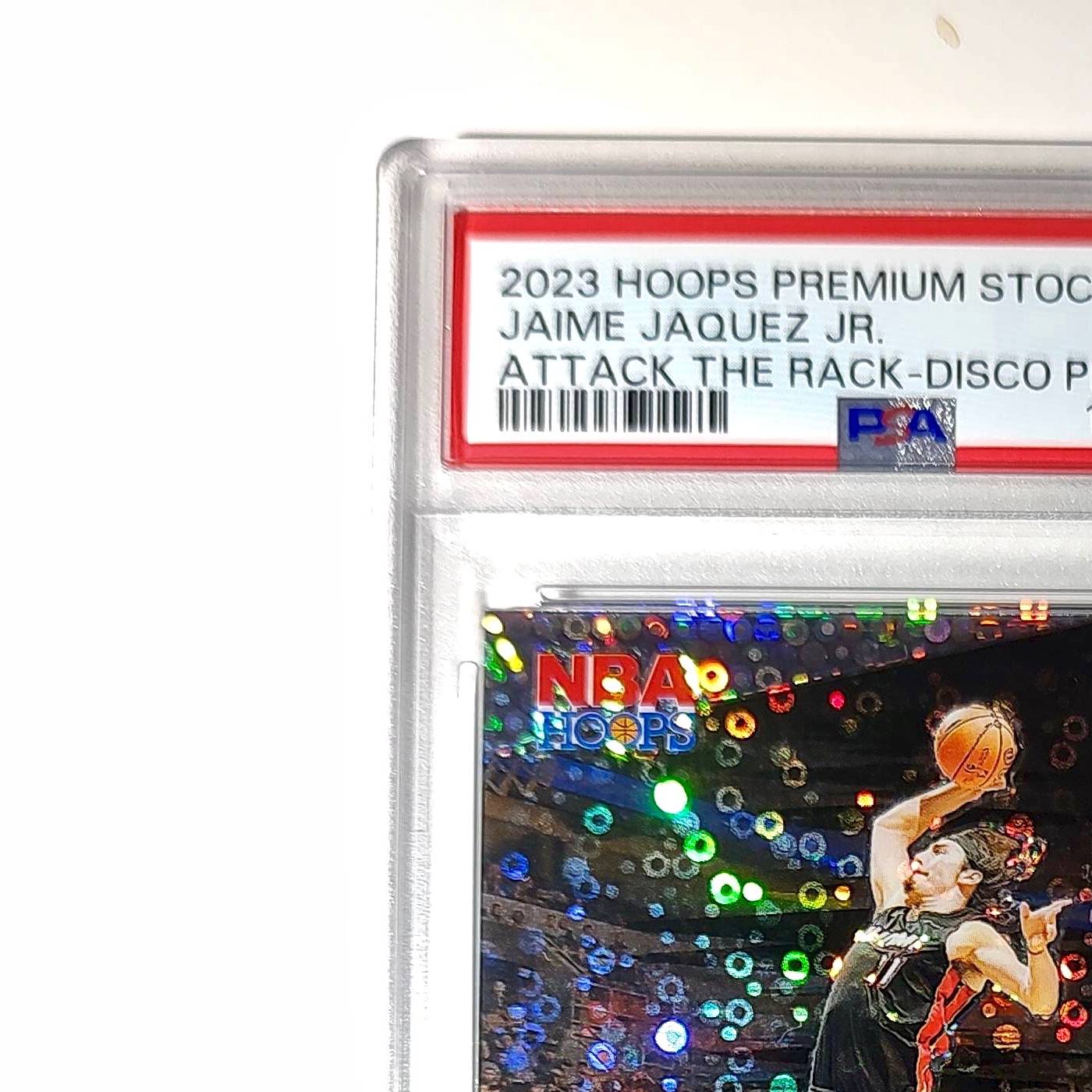 Jaime Jaquez Jr. 2023 Panini Hoops Premium Attack the Rack #1 Disco Prizm PSA 9