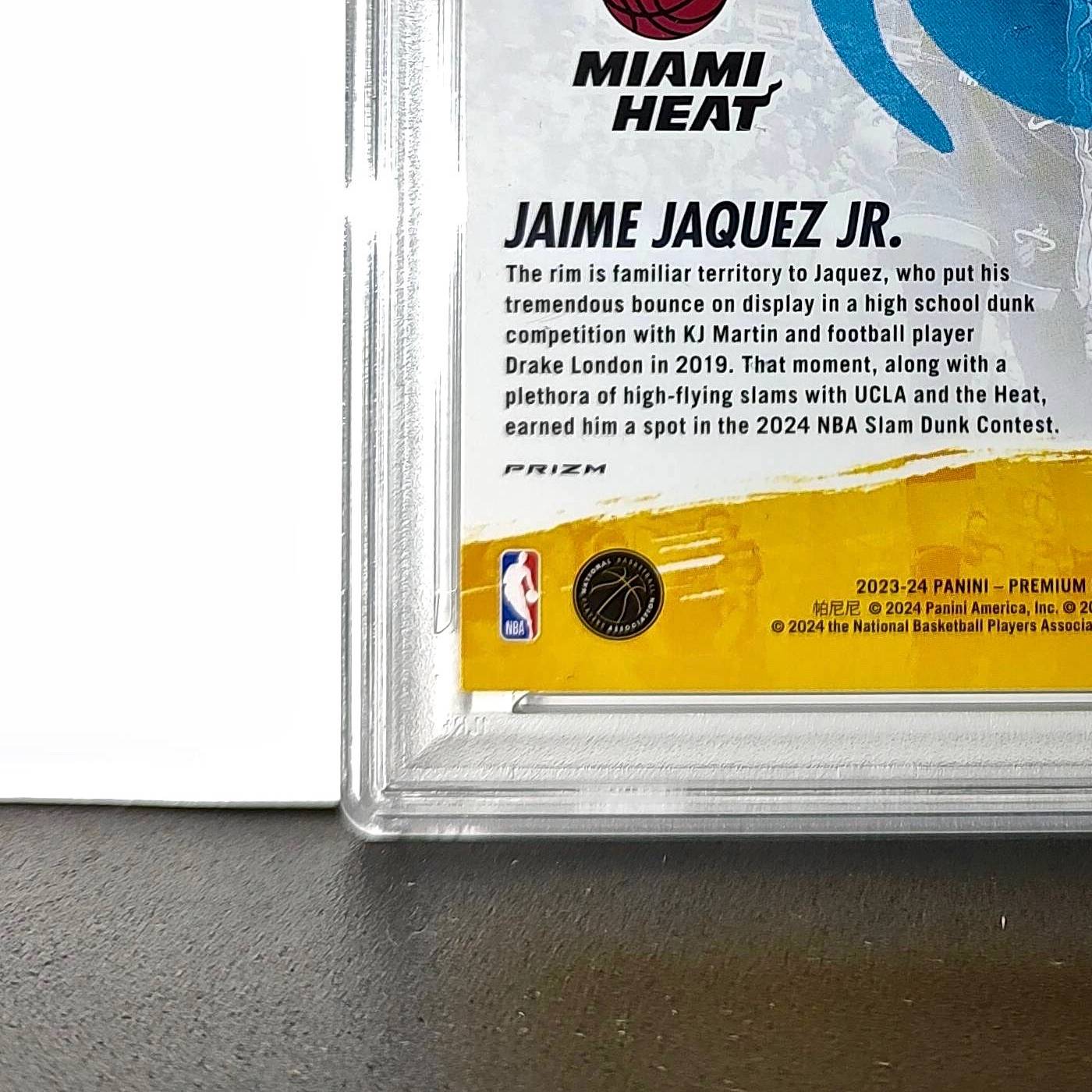 Jaime Jaquez Jr. 2023 Panini Hoops Premium Attack the Rack #1 Disco Prizm PSA 9