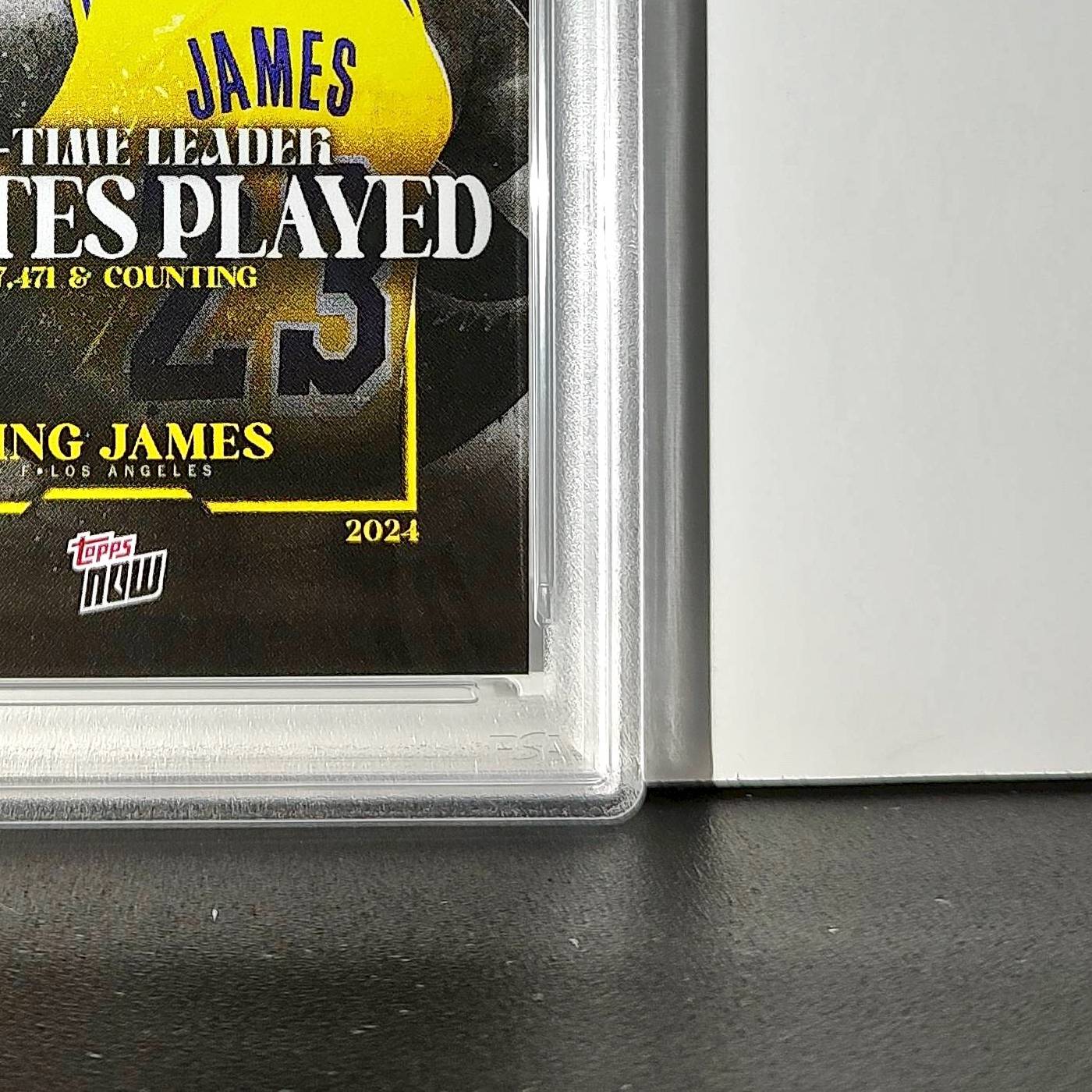 LeBron James 2024 Topps Now #10 All-Time Leader Minutes Played PSA 9 Mint