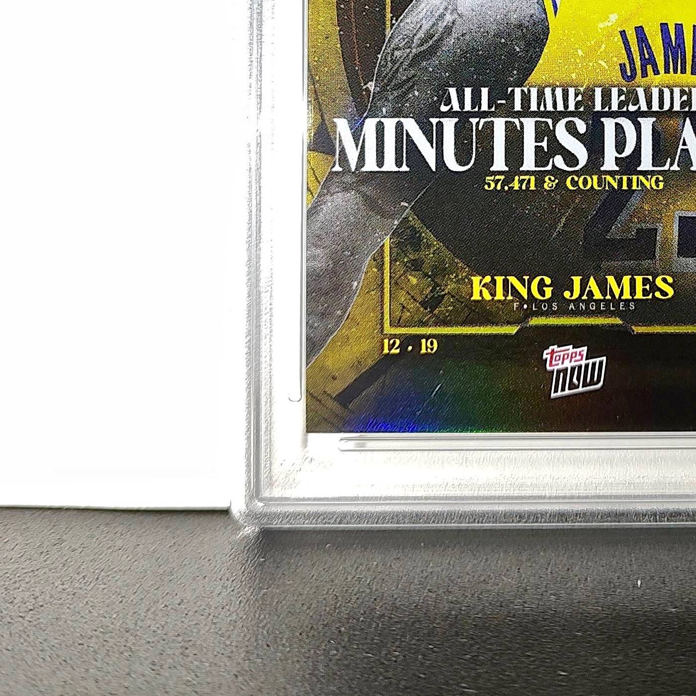 LeBron James 2024 Topps Now #10 All-Time Leader Minutes Played Gold 10/50 PSA 9
