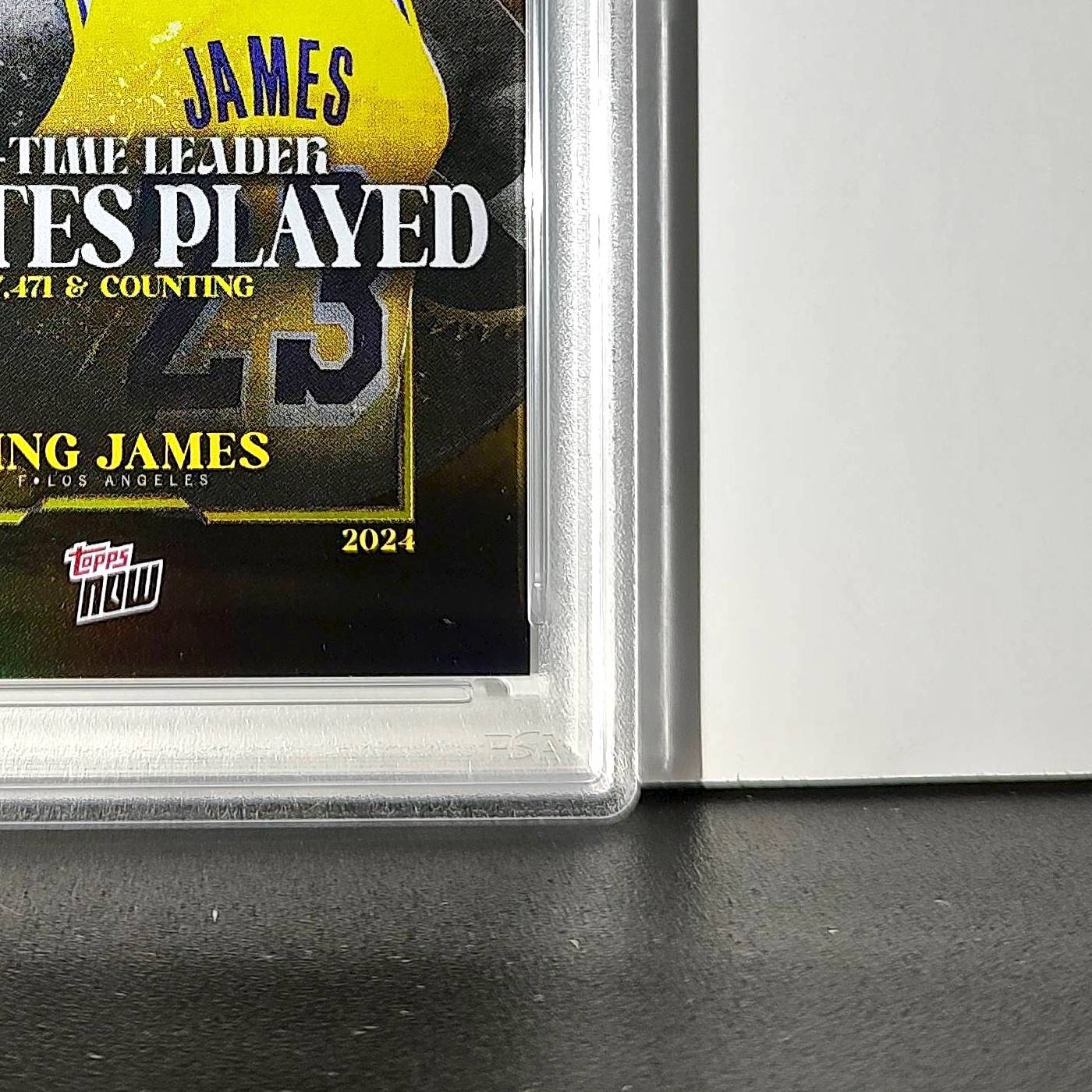 LeBron James 2024 Topps Now #10 All-Time Leader Minutes Played Gold 10/50 PSA 9