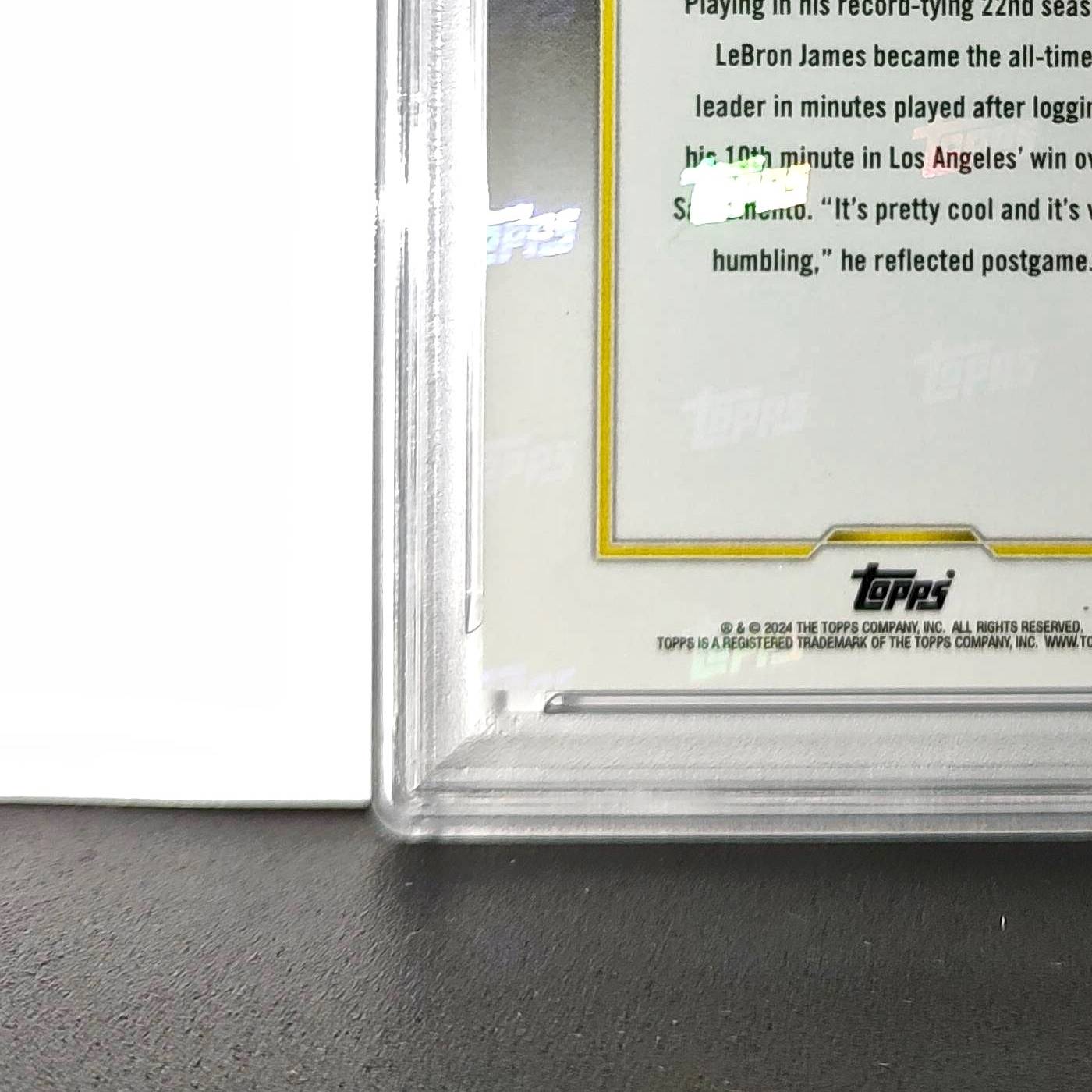 LeBron James 2024 Topps Now #10 All-Time Leader Minutes Played Gold 10/50 PSA 9