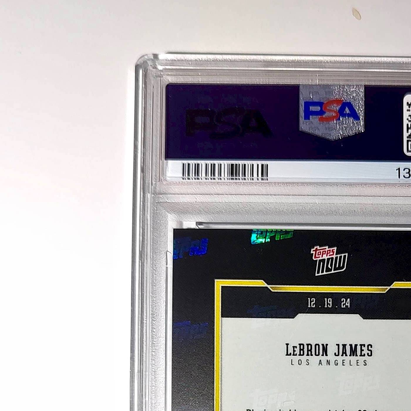 LeBron James 2024 Topps Now #10 All-Time Leader Minutes Played Blue 63/75 PSA 9