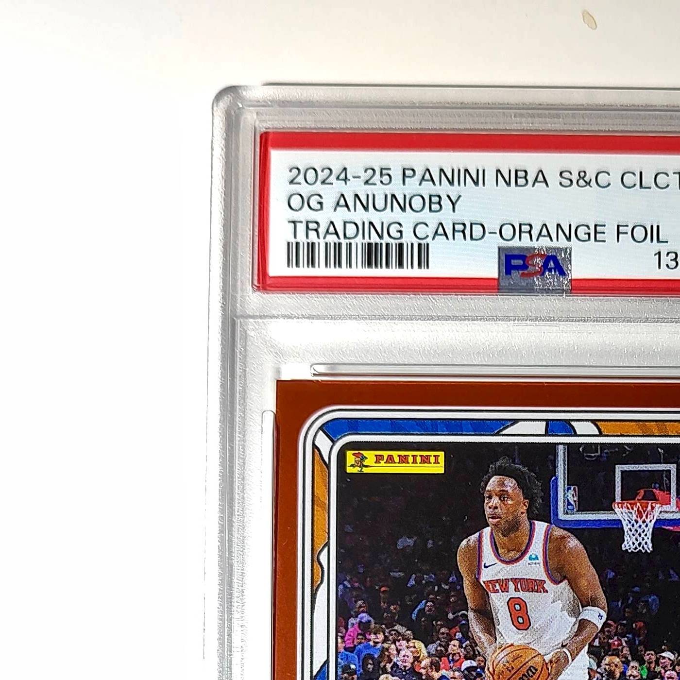 OG Anunoby 2024-25 Panini NBA #8 Sticker 47/50 Orange Foil PSA 7 NM
