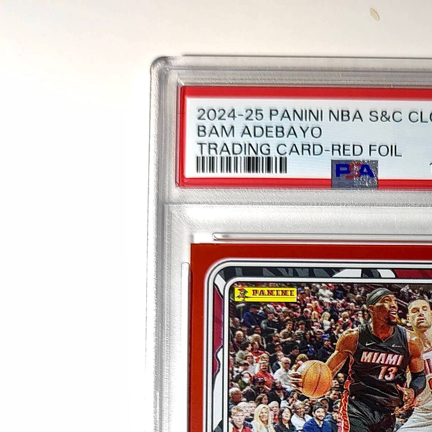 Bam Adebayo 2024-25 Panini NBA #16 Sticker 66/100 Red Foil PSA 8 NM-MT