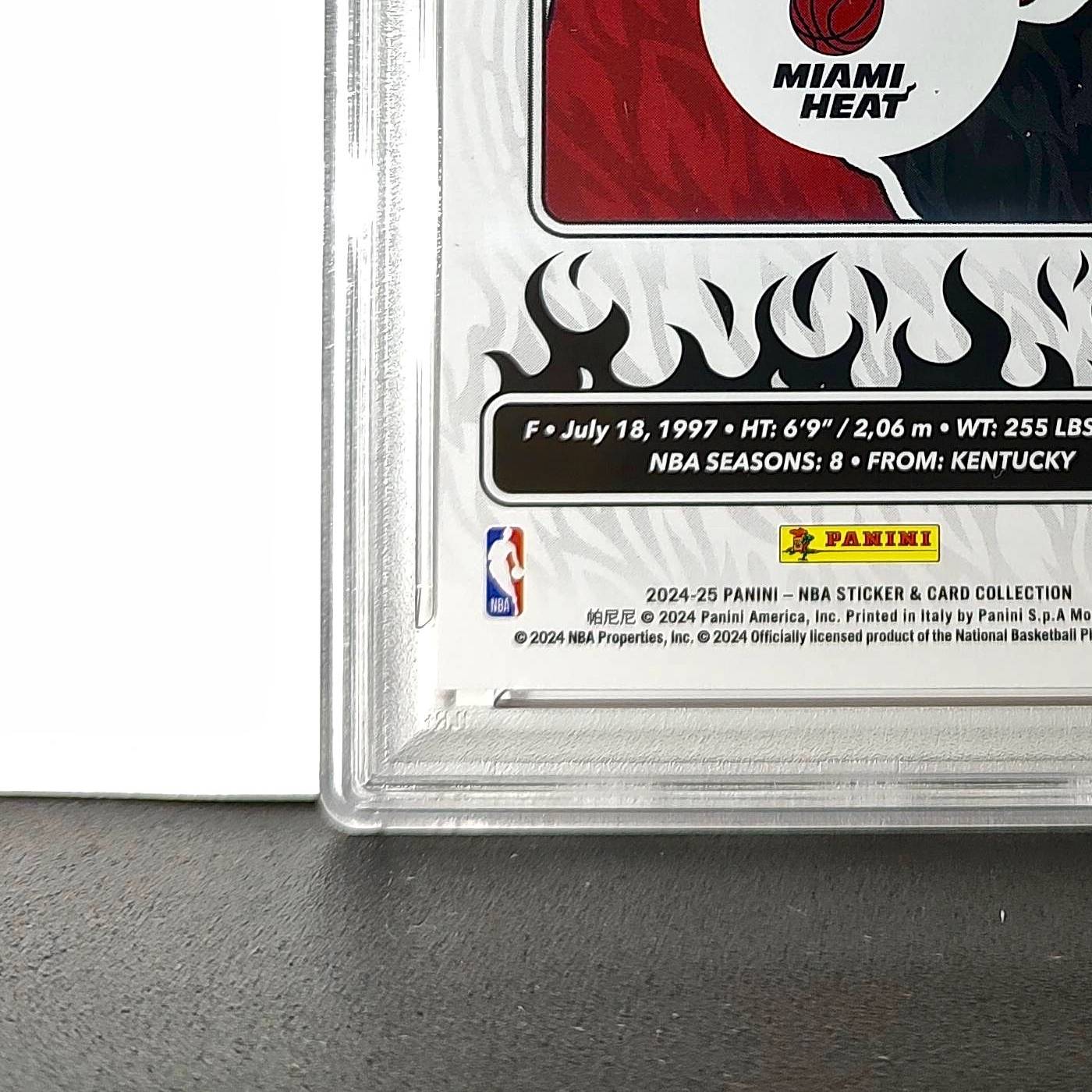 Bam Adebayo 2024-25 Panini NBA #16 Sticker 66/100 Red Foil PSA 8 NM-MT