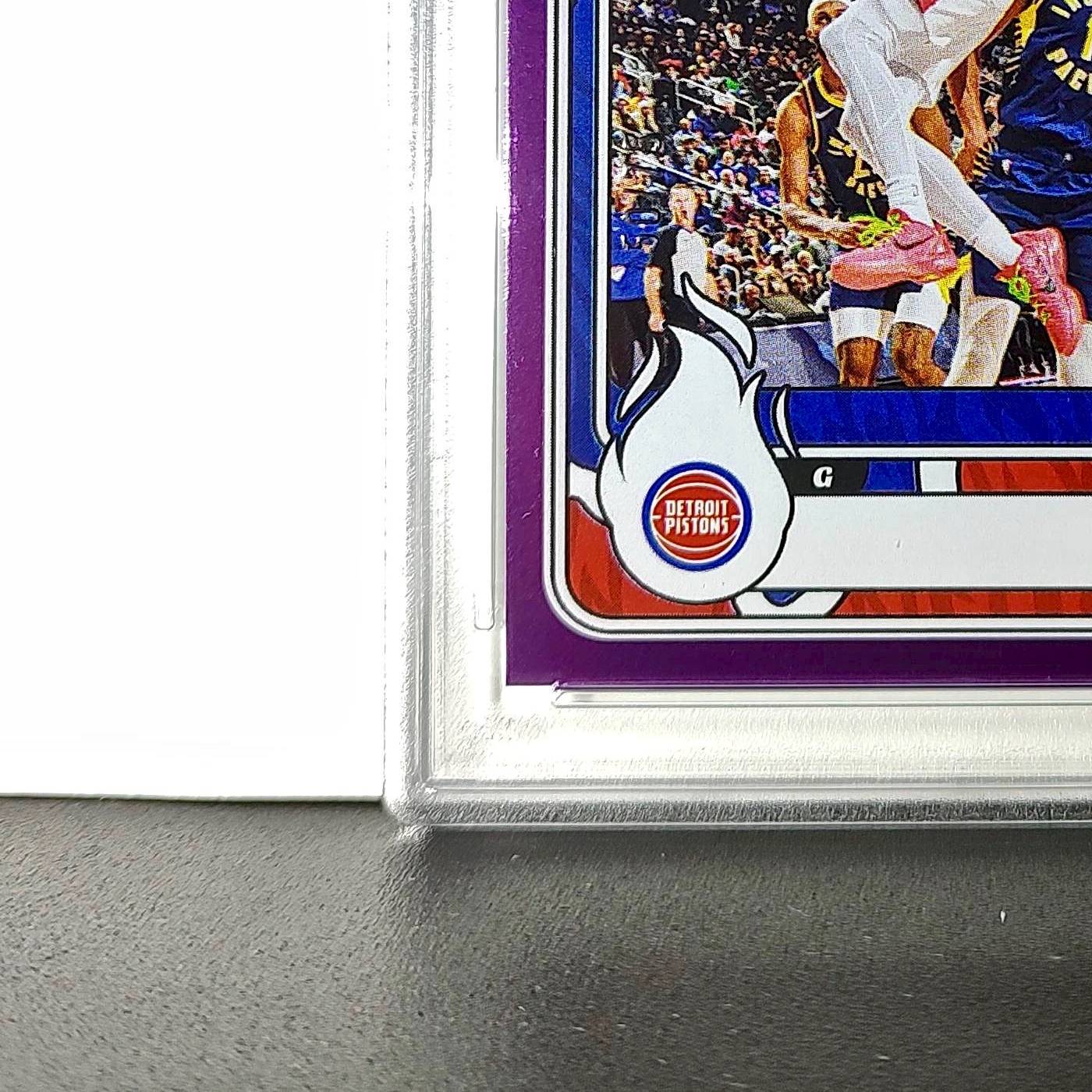 Jaden Ivey 2024-25 Panini NBA #17 Sticker 50/75 Purple Foil PSA 8 NM-MT