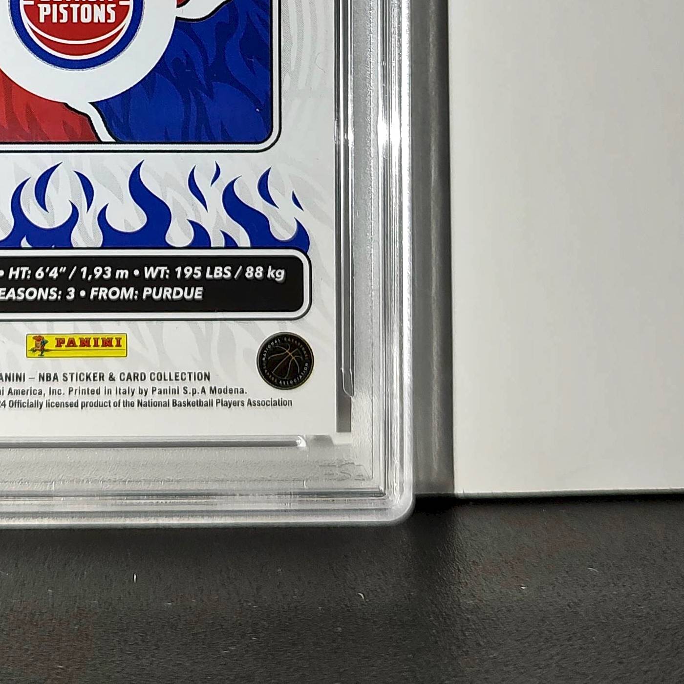 Jaden Ivey 2024-25 Panini NBA #17 Sticker 50/75 Purple Foil PSA 8 NM-MT