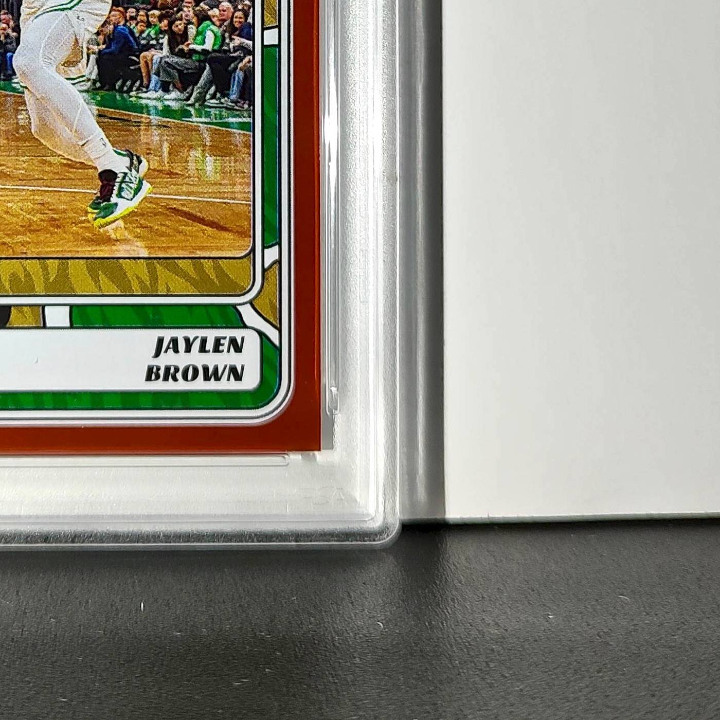 Jaylen Brown 2024-25 Panini NBA #18 Sticker 41/50 Orange Foil PSA 8 NM-MT