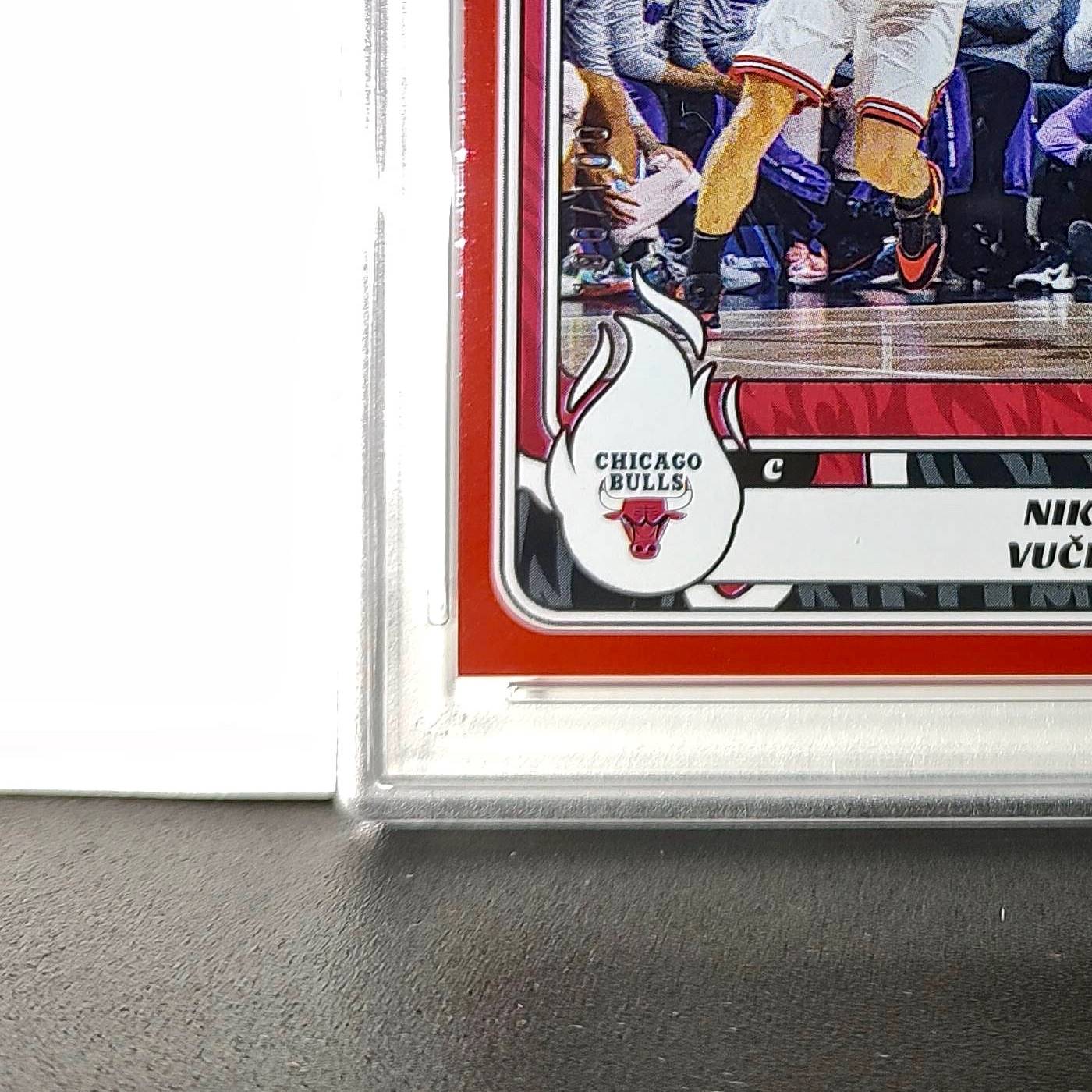 Nikola Vučević 2024-25 Panini NBA #53 Sticker 100/100 Red Foil PSA 7 NM