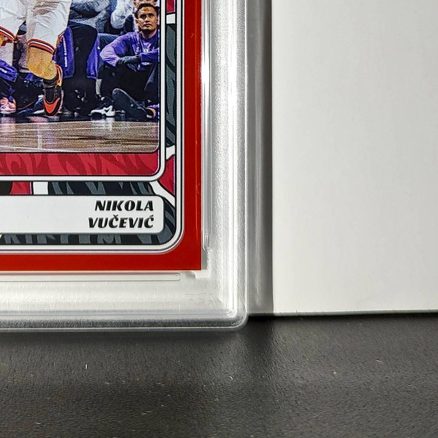 Nikola Vučević 2024-25 Panini NBA #53 Sticker 100/100 Red Foil PSA 7 NM