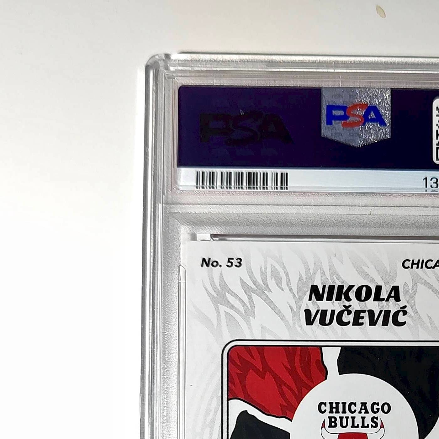 Nikola Vučević 2024-25 Panini NBA #53 Sticker 100/100 Red Foil PSA 7 NM