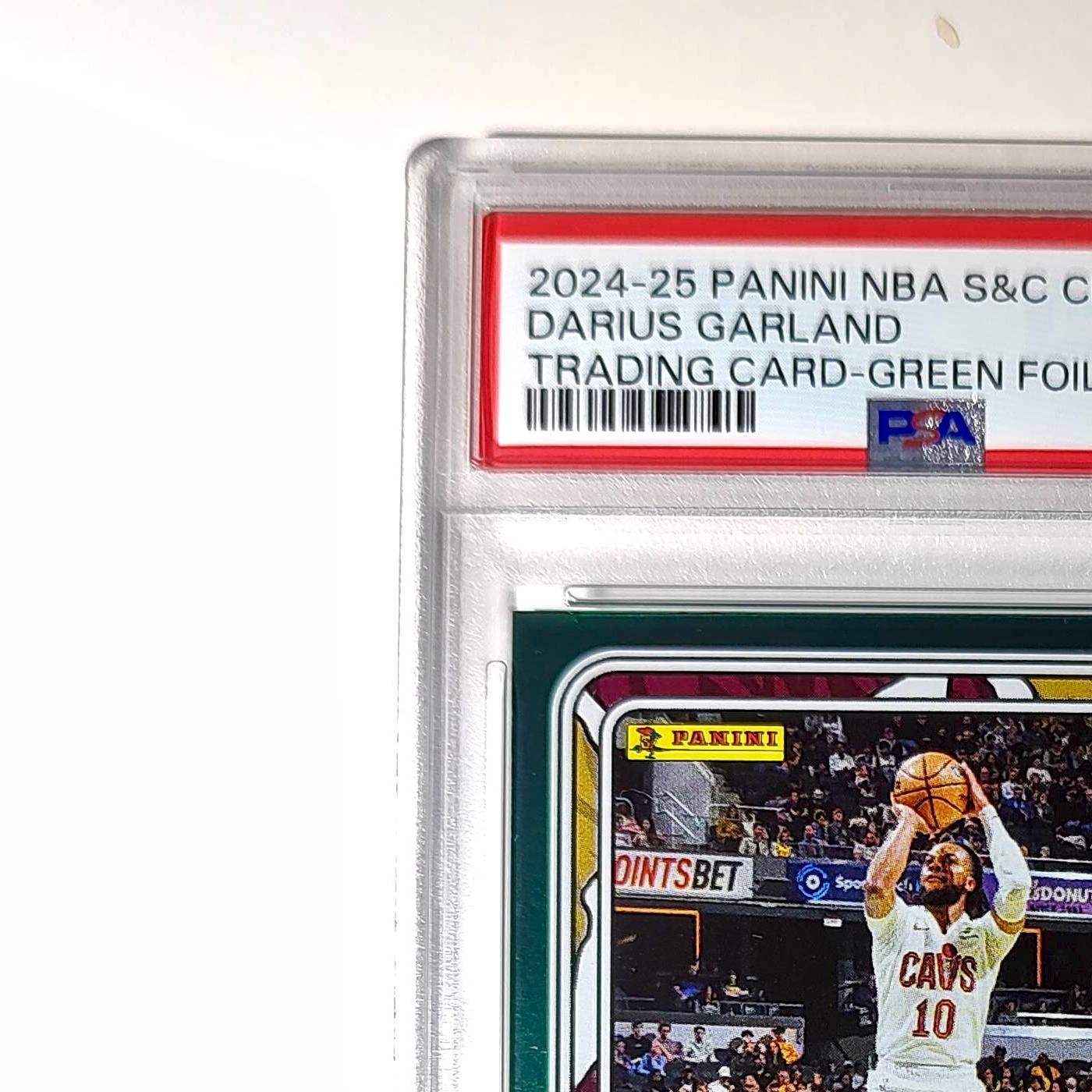 Darius Garland 2024-25 Panini NBA #57 Sticker 5/5 Green Foil PSA 8 NM-MT