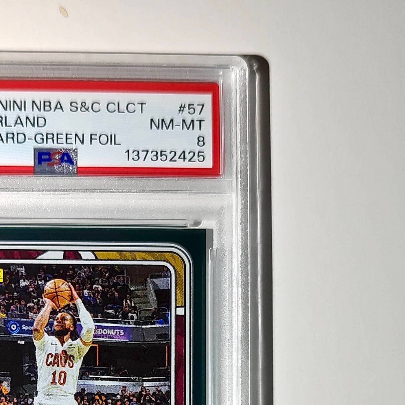 Darius Garland 2024-25 Panini NBA #57 Sticker 5/5 Green Foil PSA 8 NM-MT