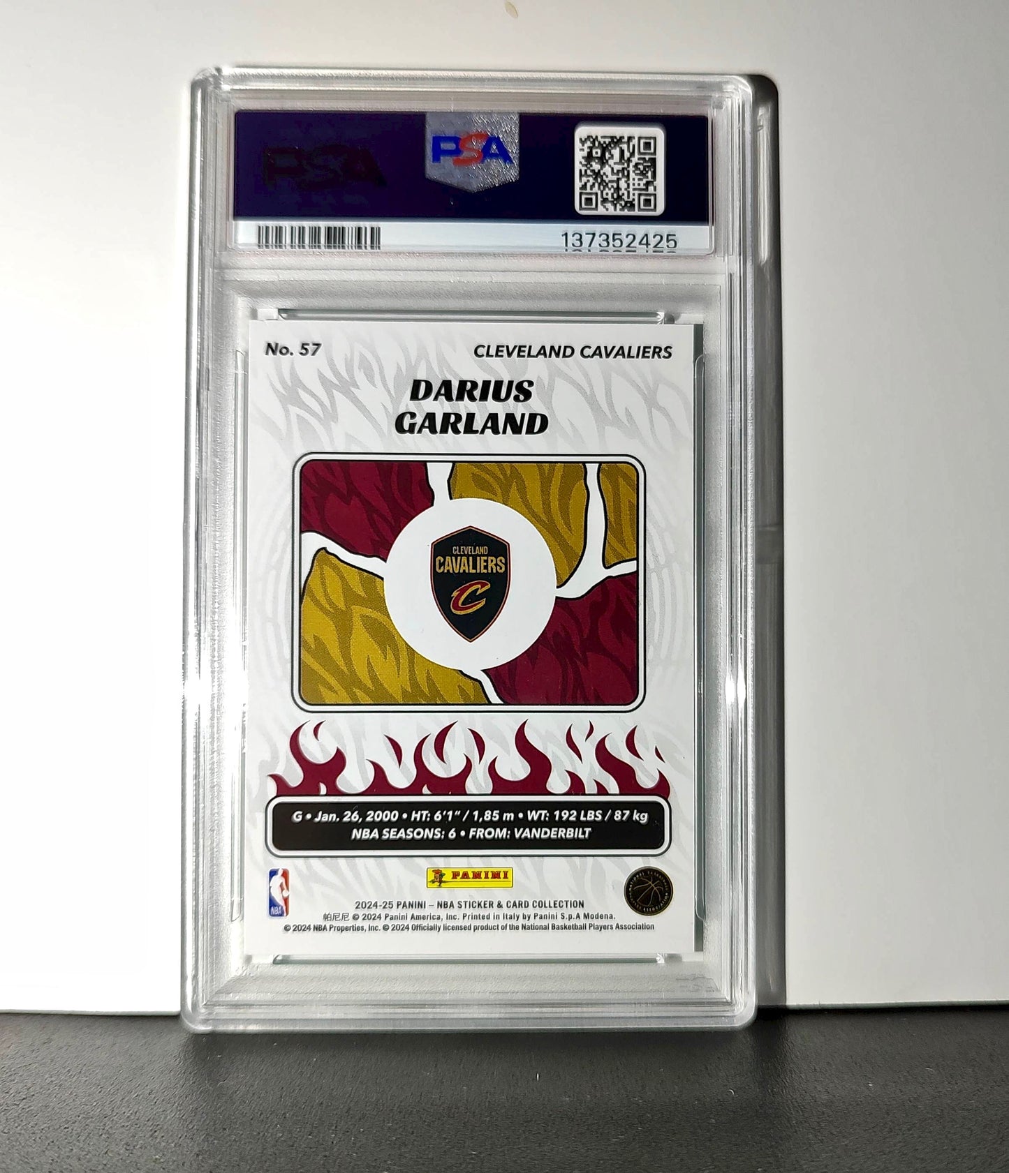 Darius Garland 2024-25 Panini NBA #57 Sticker 5/5 Green Foil PSA 8 NM-MT