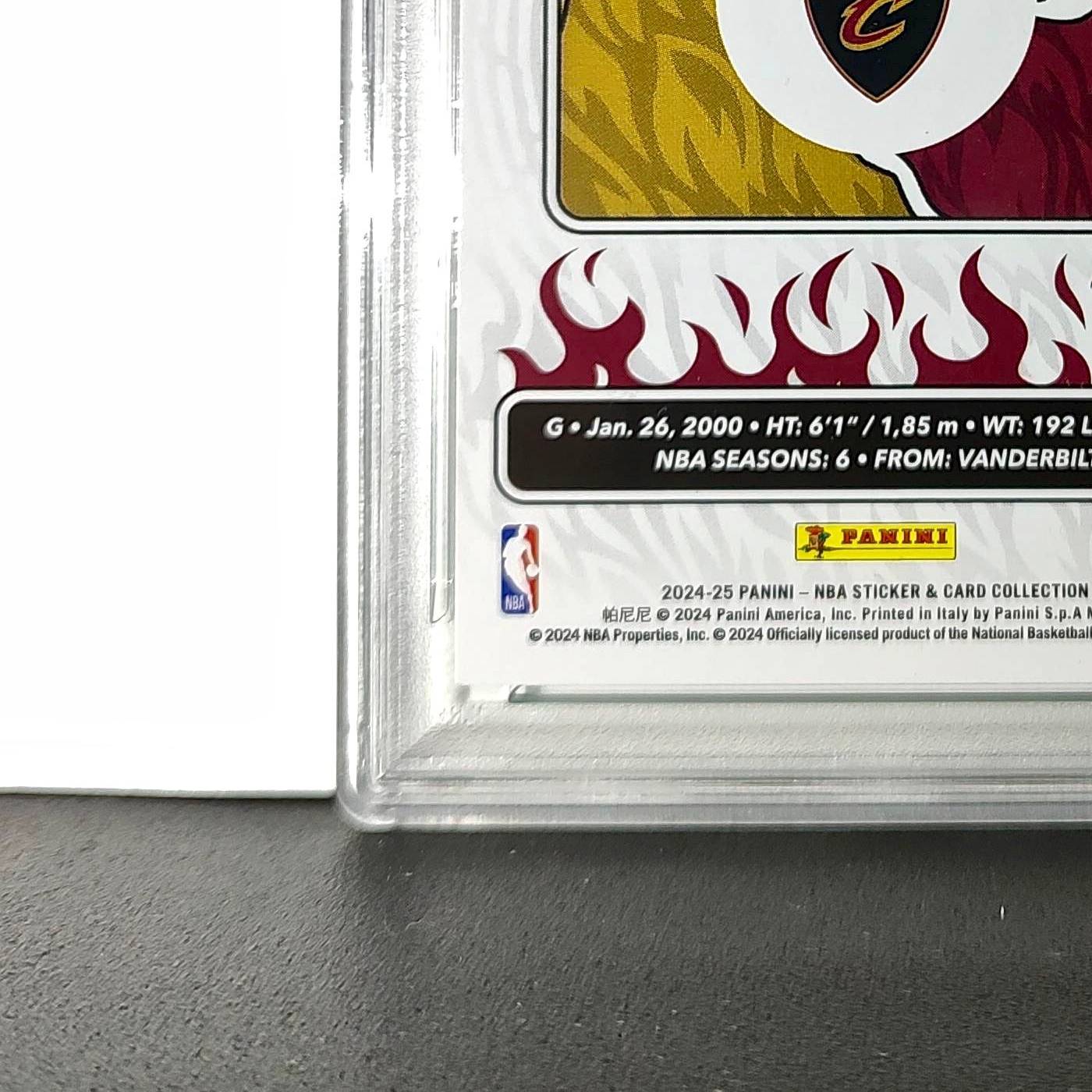 Darius Garland 2024-25 Panini NBA #57 Sticker 5/5 Green Foil PSA 8 NM-MT
