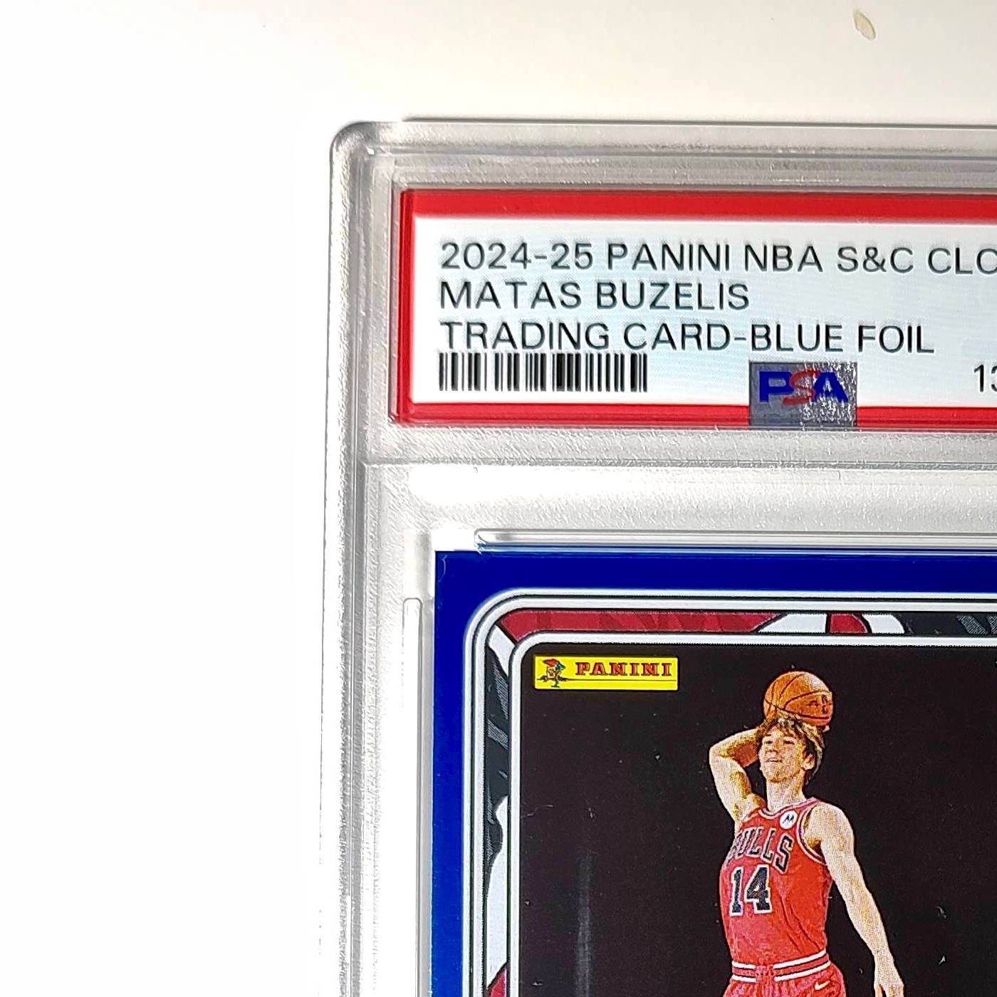 Matas Buzelis Rookie 2024-25 Panini NBA #73 Sticker 178/215 Blue Foil PSA 9 Mint