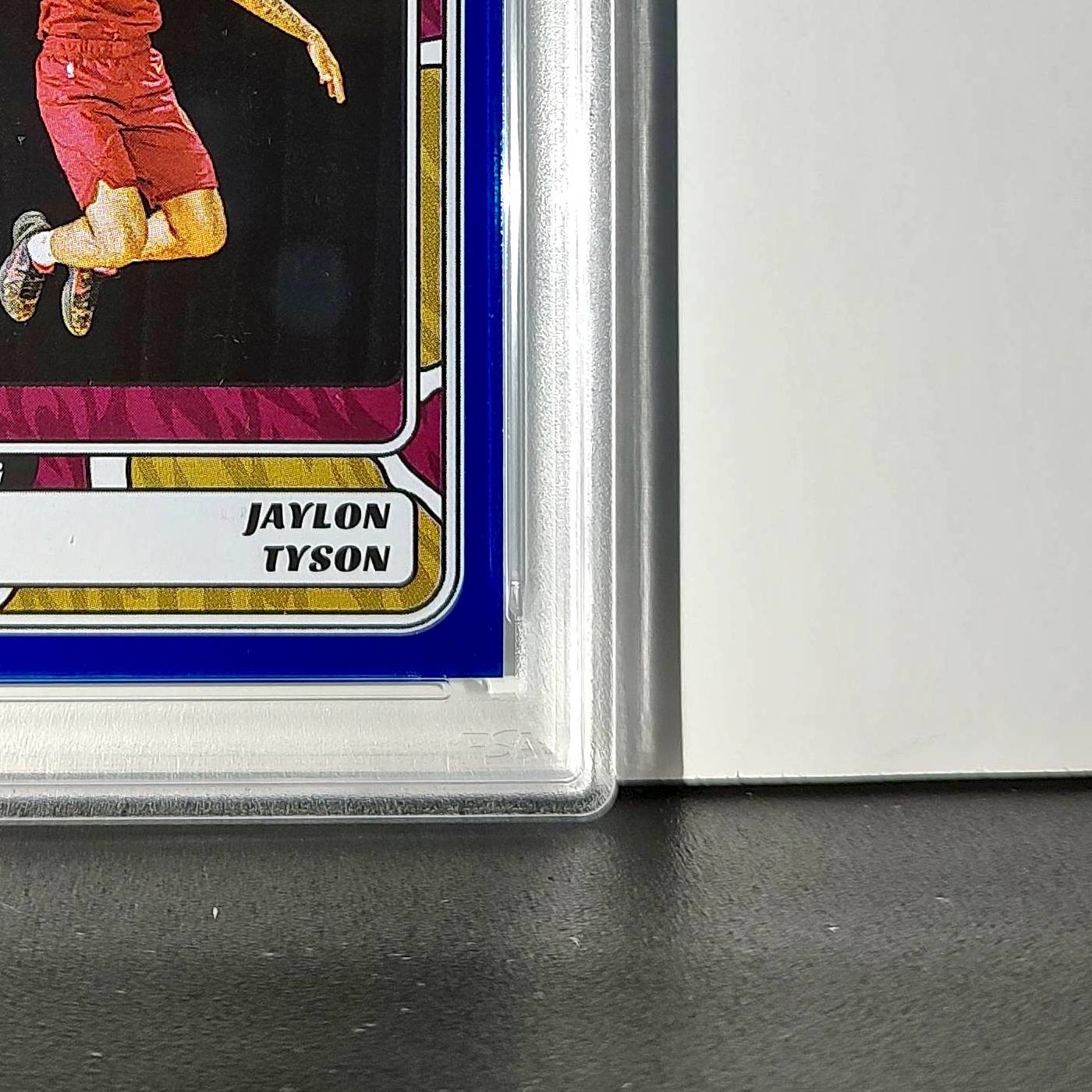Jaylon Tyson Rookie 2024-25 Panini NBA #74 Sticker 48/215 Blue Foil PSA 7 NM