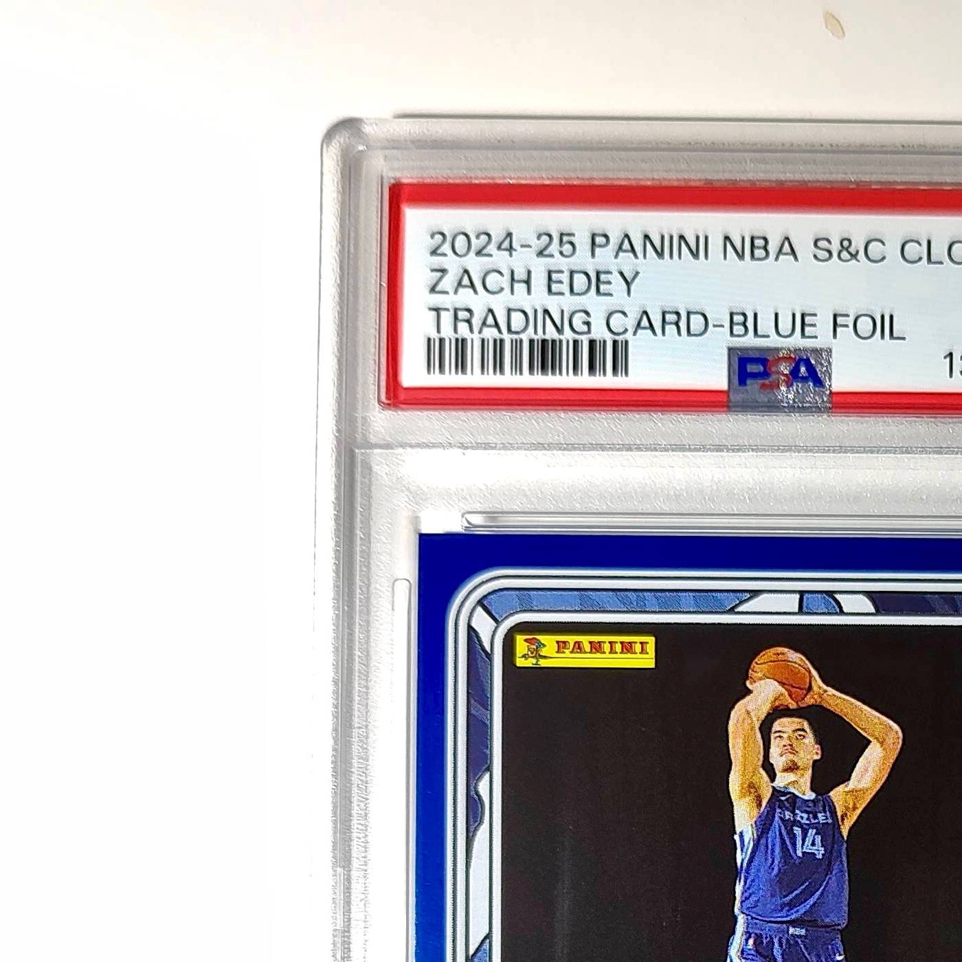 Zach Edey Rookie 2024-25 Panini NBA #90 Sticker 23/215 Blue Foil PSA 7 NM