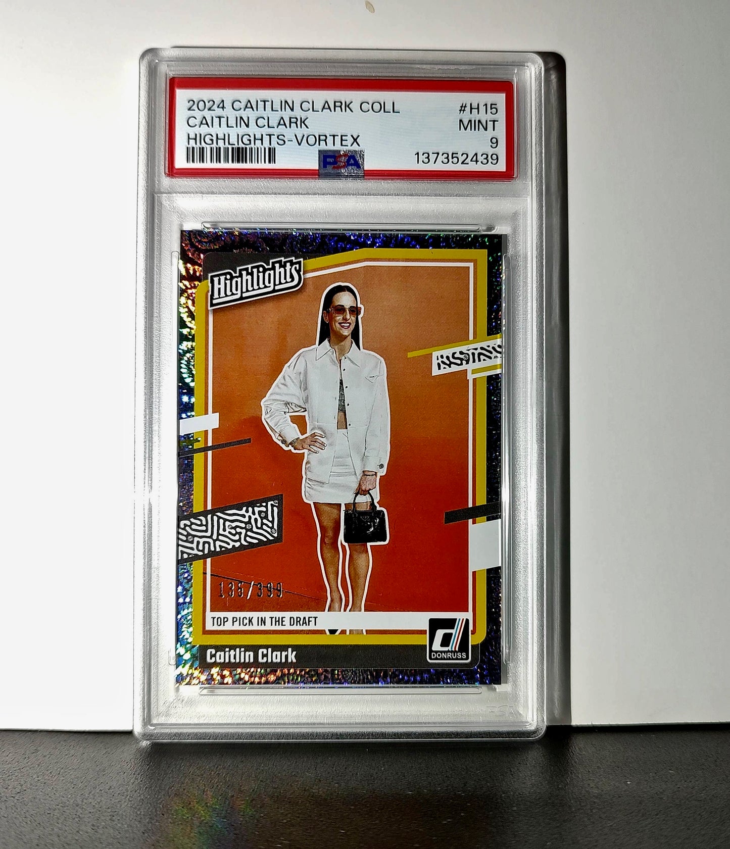 Caitlin Clark Collection 2024 #H15 135/399 Donruss Vortex PSA 9 Mint
