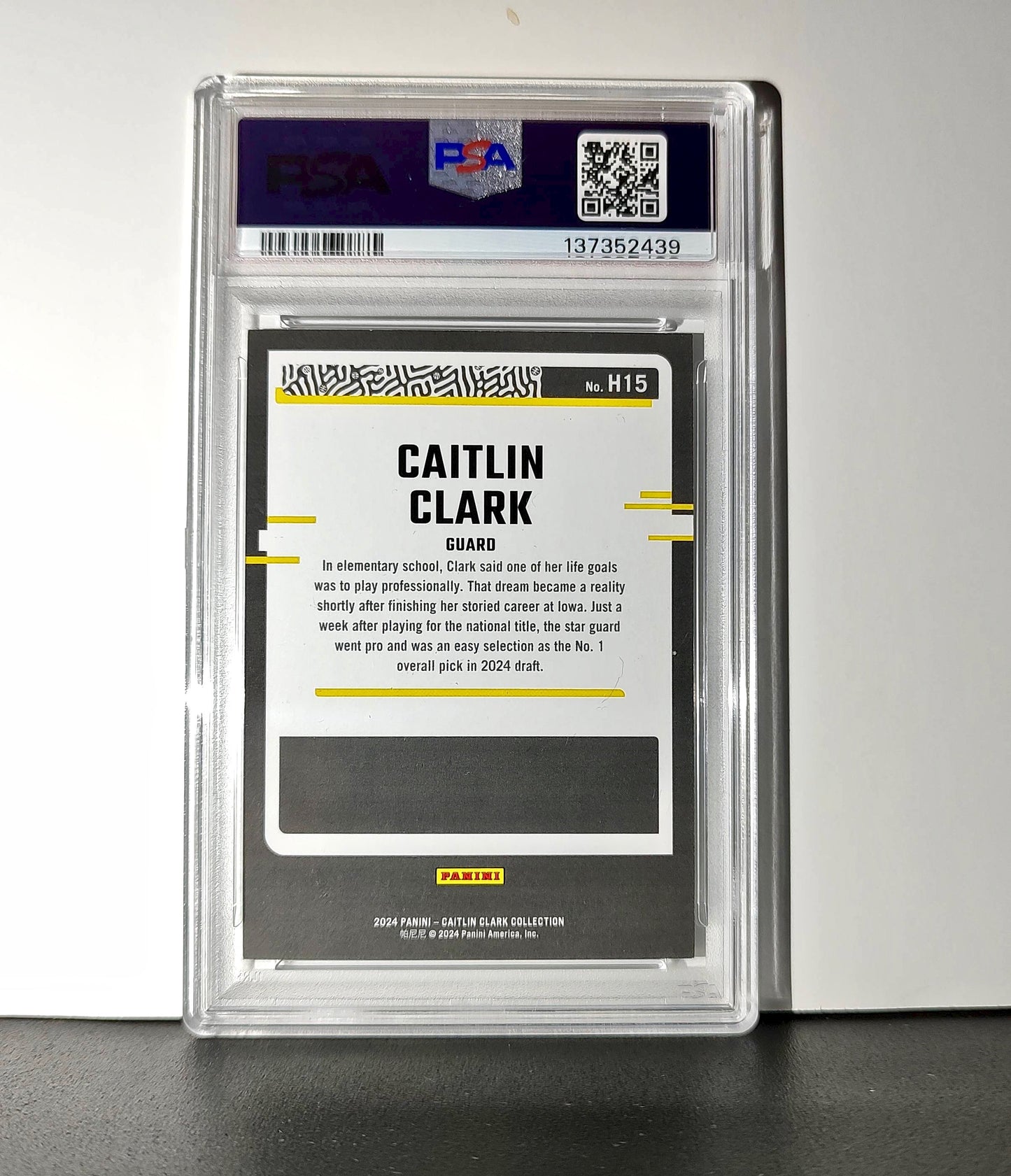 Caitlin Clark Collection 2024 #H15 135/399 Donruss Vortex PSA 9 Mint