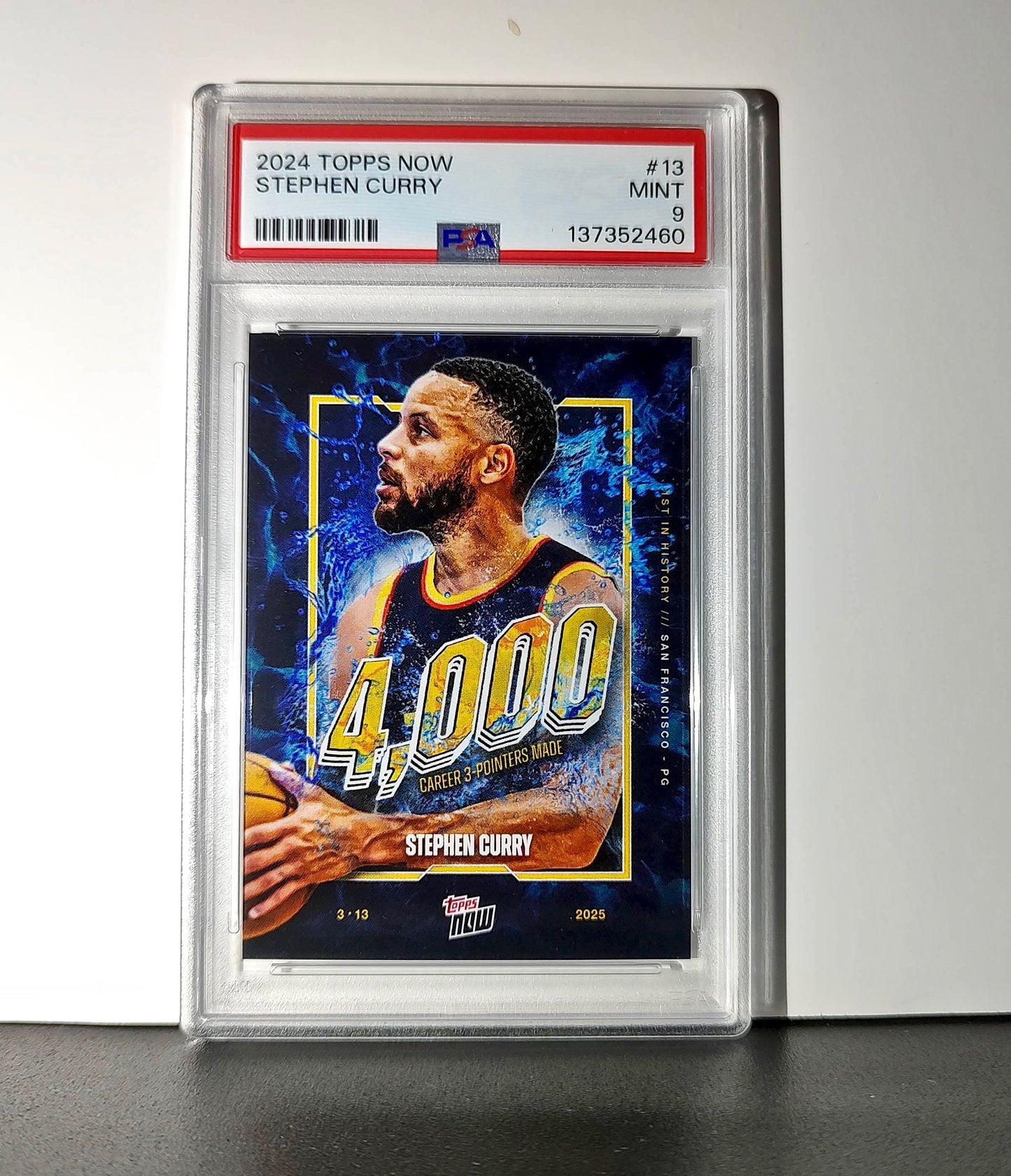 Stephen Curry 2024 Topps Now 4000 Career 3 Pointers #13 PSA 9 Mint