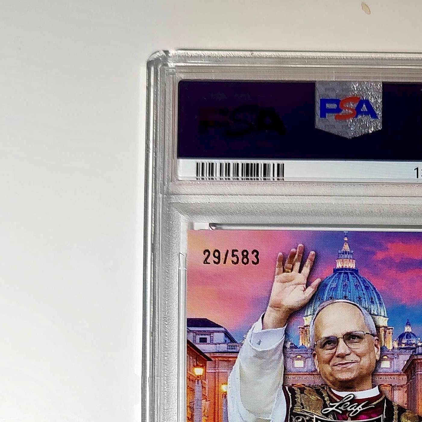 2025 Leaf Metal Pope Leo XIV 29/583 #1 Snow Variant PSA 9 Mint