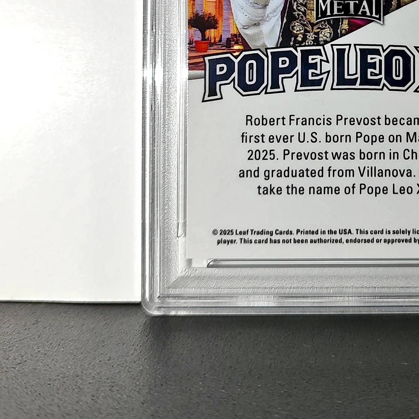 2025 Leaf Metal Pope Leo XIV 29/583 #1 Snow Variant PSA 9 Mint