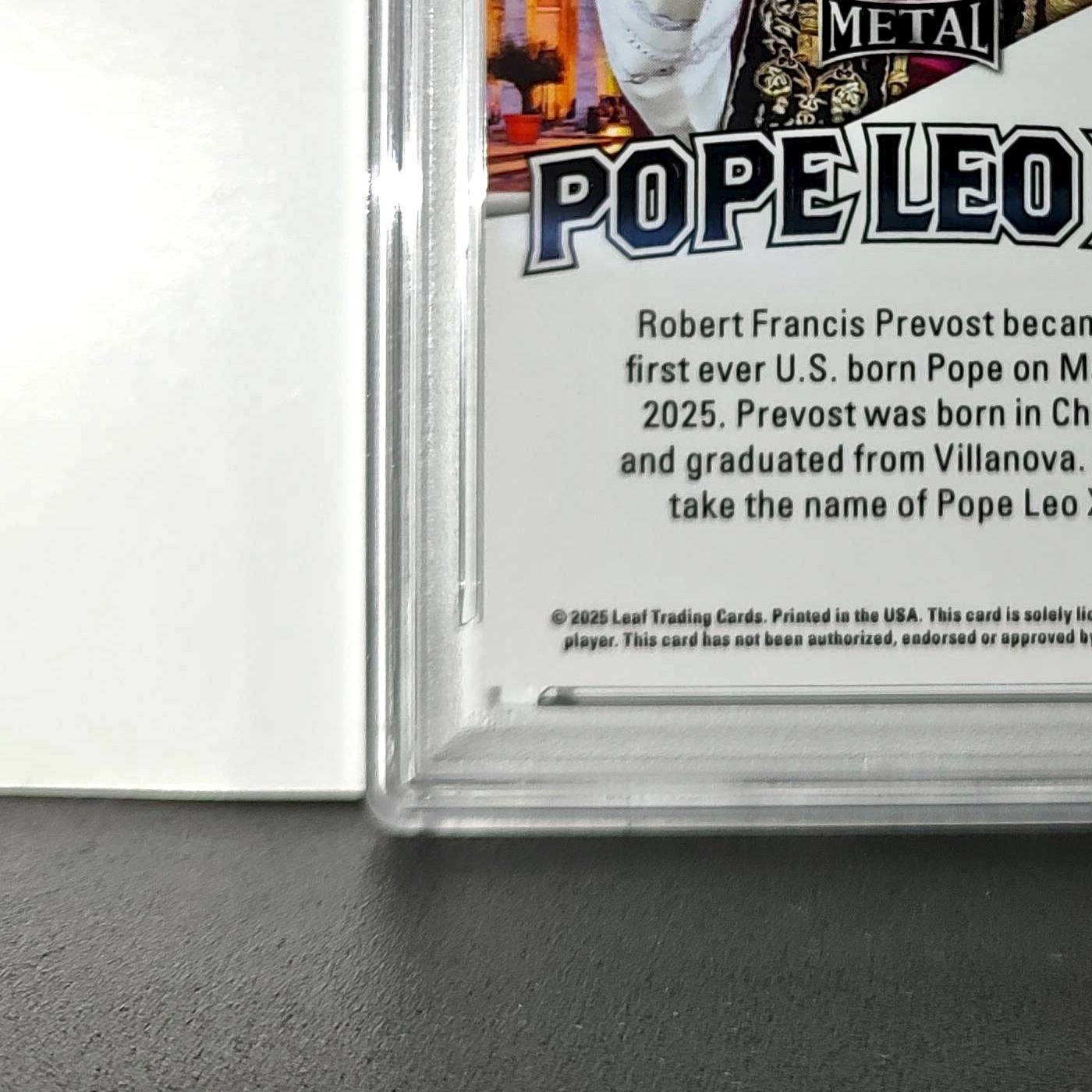 2025 Leaf Metal Pope Leo XIV 30/583 #1 Snow Variant PSA 9 Mint