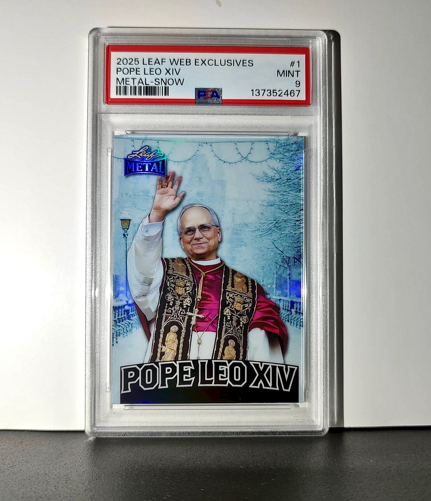 2025 Leaf Metal Pope Leo XIV 31/583 #1 Snow Variant PSA 9 Mint