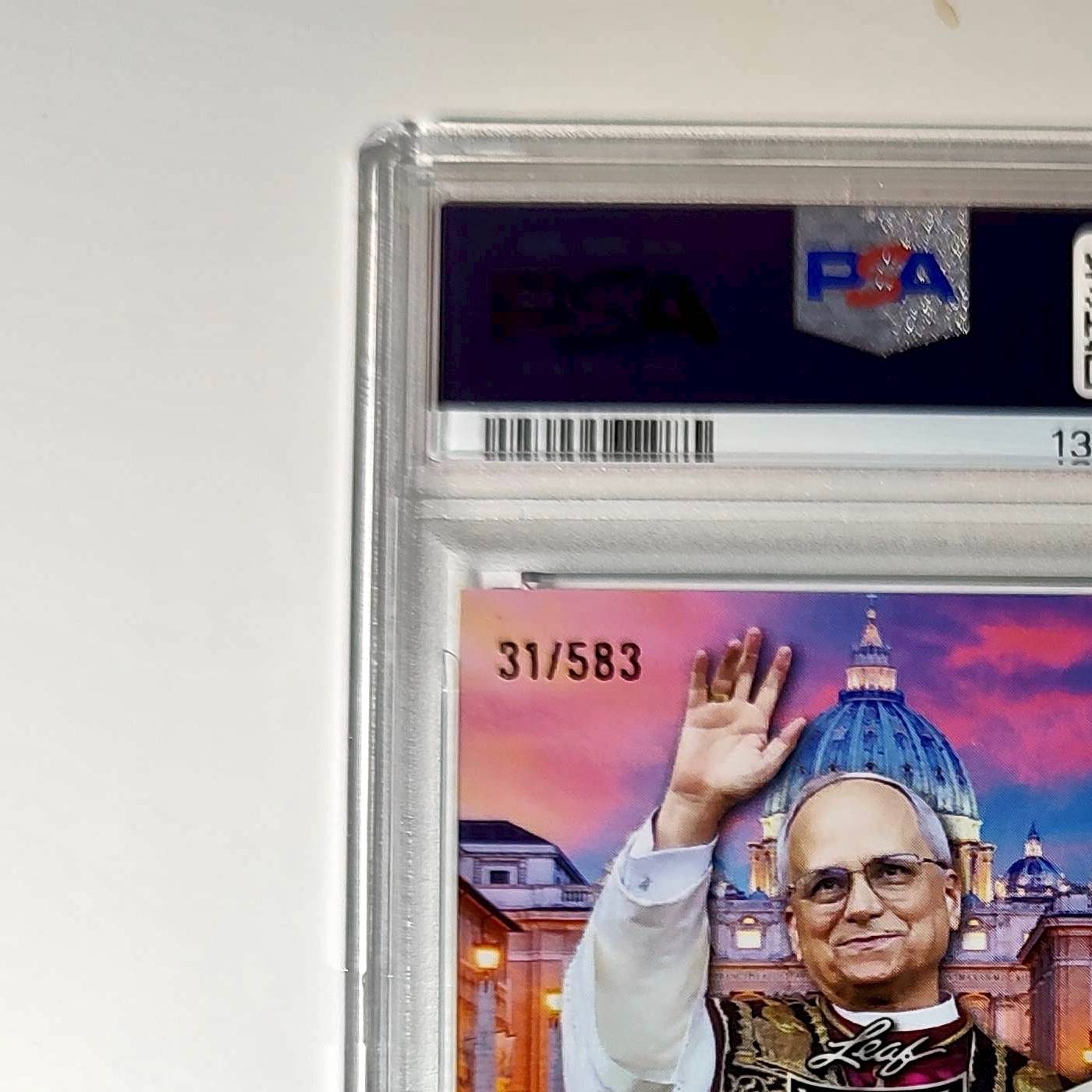 2025 Leaf Metal Pope Leo XIV 31/583 #1 Snow Variant PSA 9 Mint