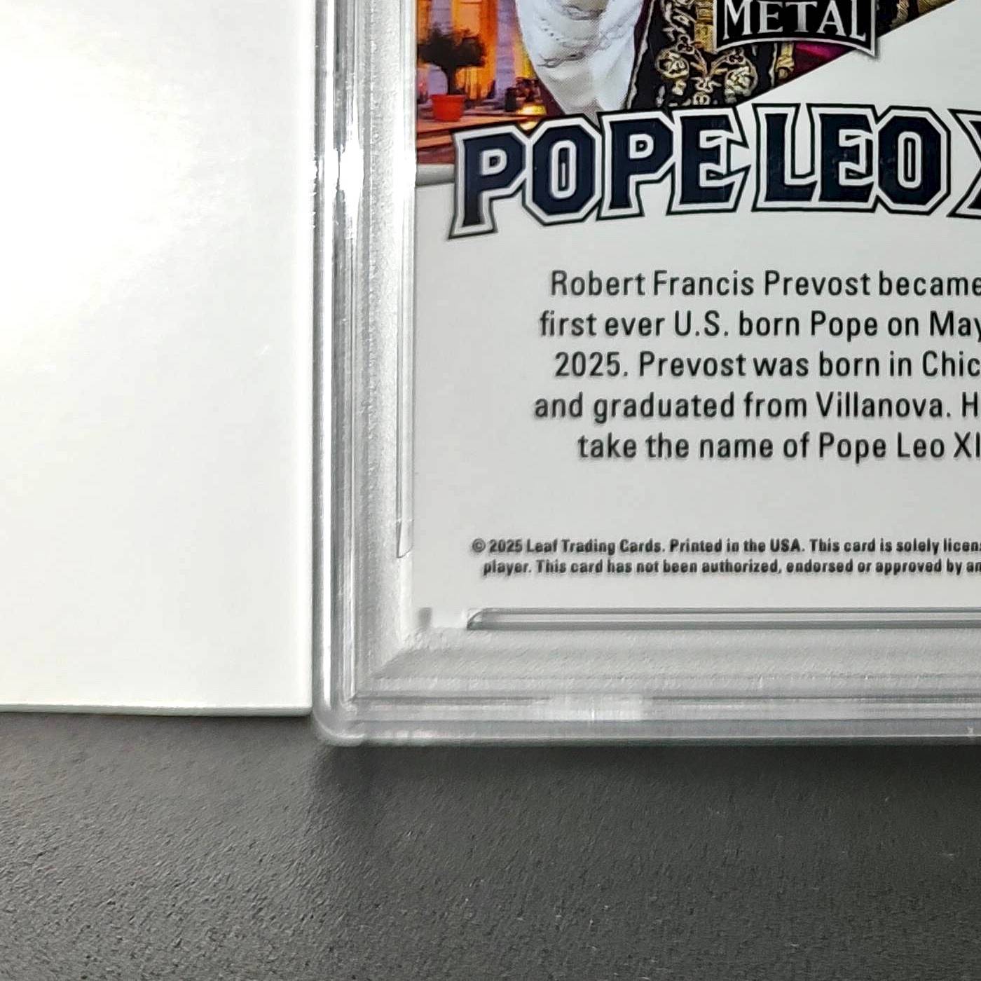 2025 Leaf Metal Pope Leo XIV 31/583 #1 Snow Variant PSA 9 Mint