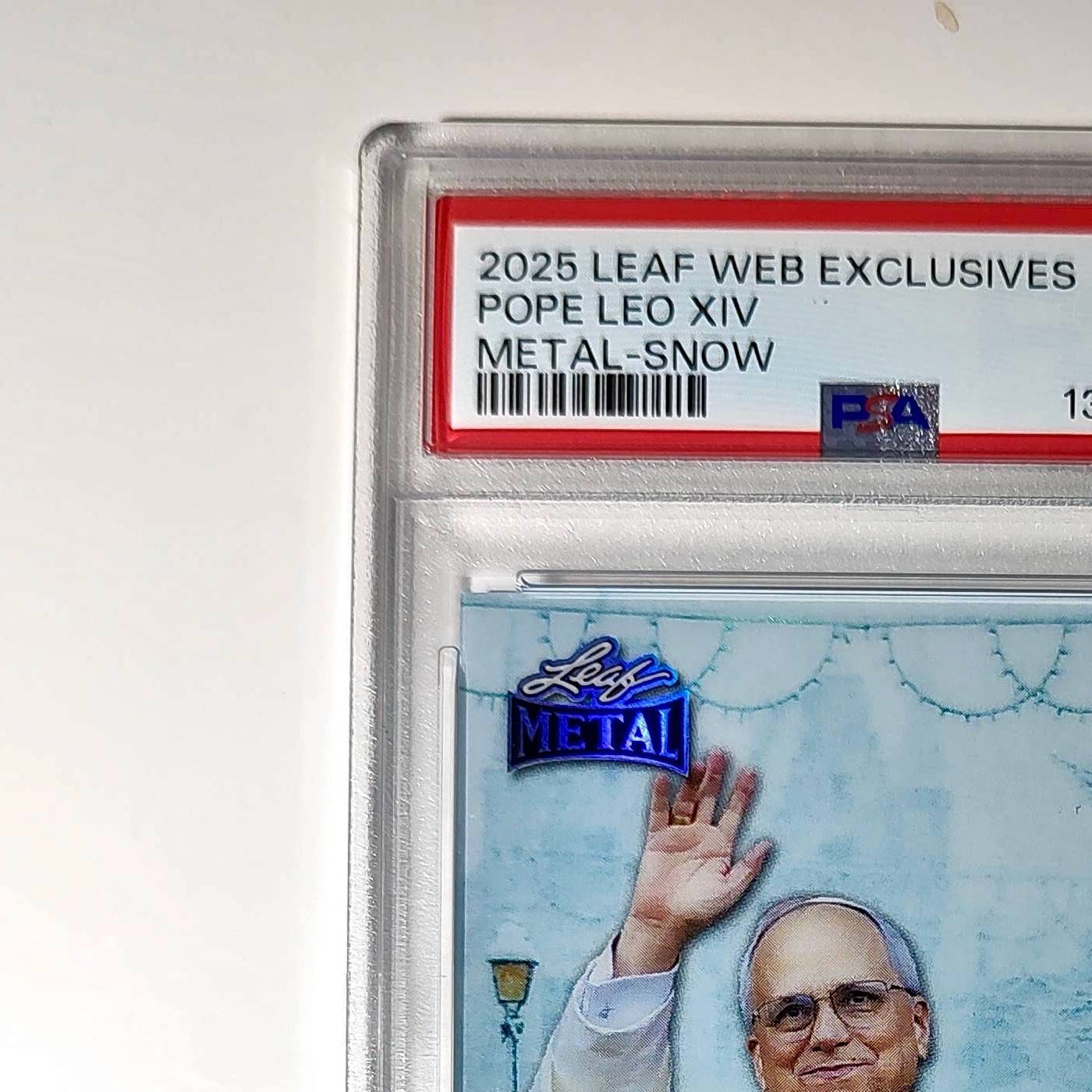 2025 Leaf Metal Pope Leo XIV 33/583 #1 Snow Variant PSA 9 Mint
