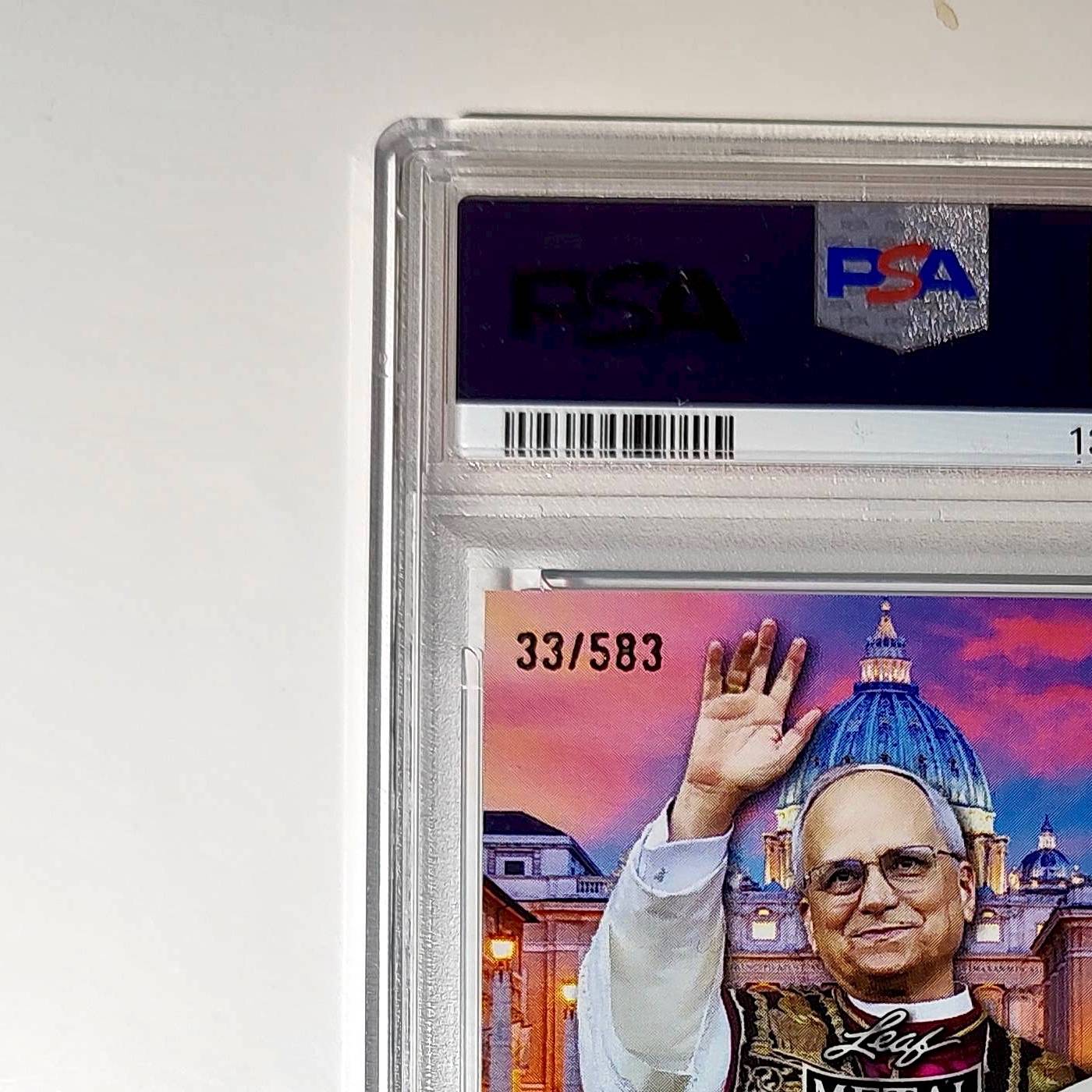 2025 Leaf Metal Pope Leo XIV 33/583 #1 Snow Variant PSA 9 Mint