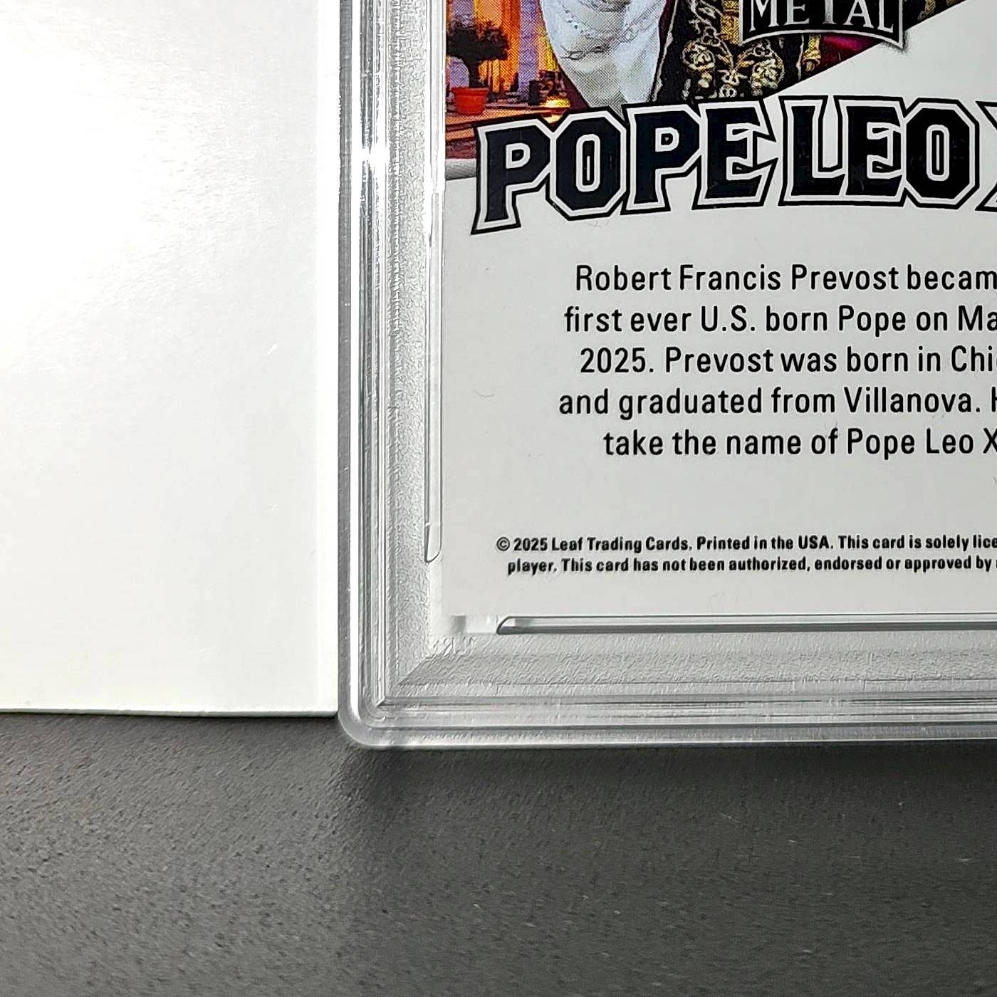 2025 Leaf Metal Pope Leo XIV 33/583 #1 Snow Variant PSA 9 Mint