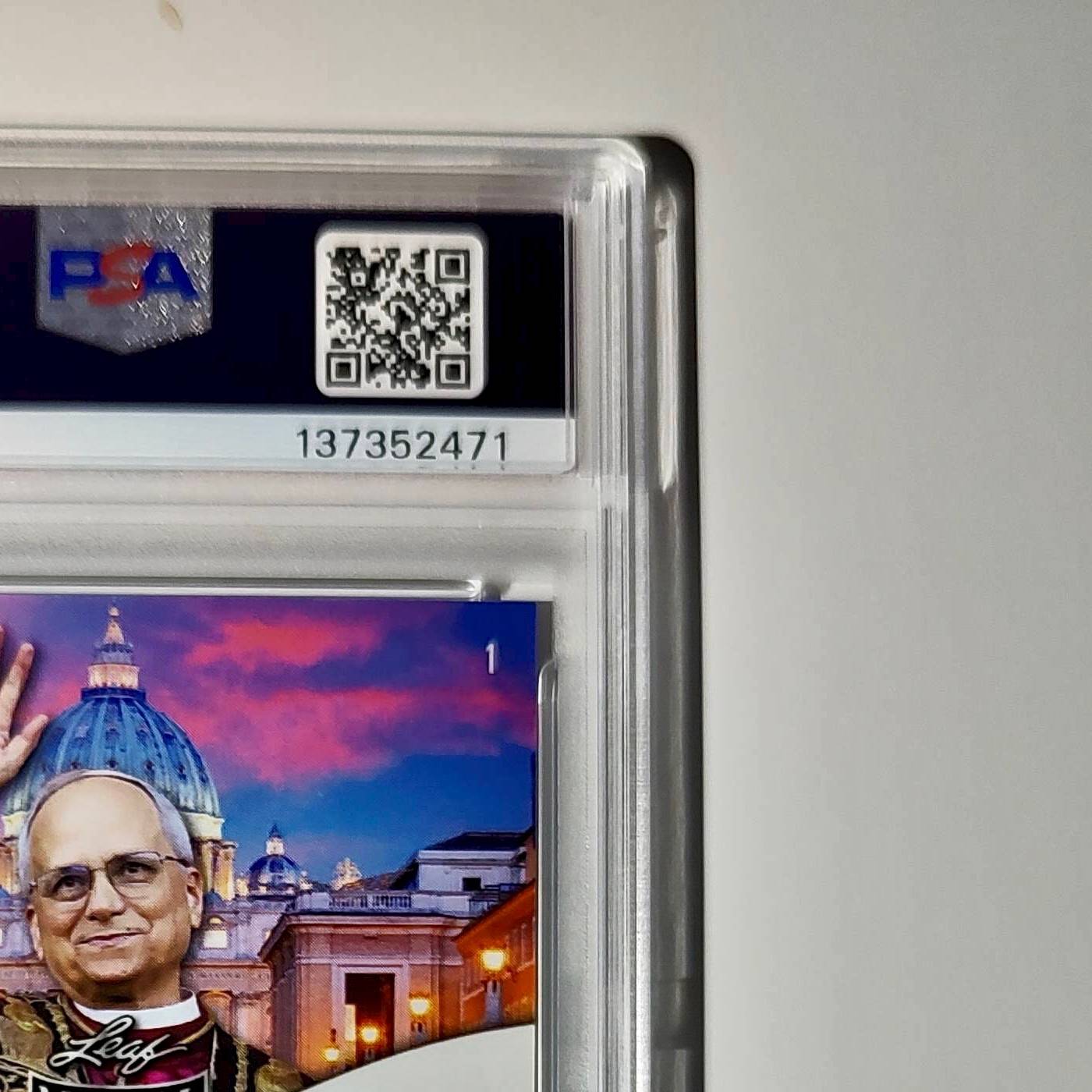 2025 Leaf Metal Pope Leo XIV 30/529 #1 Hot Dog Variant PSA 8 NM-MT