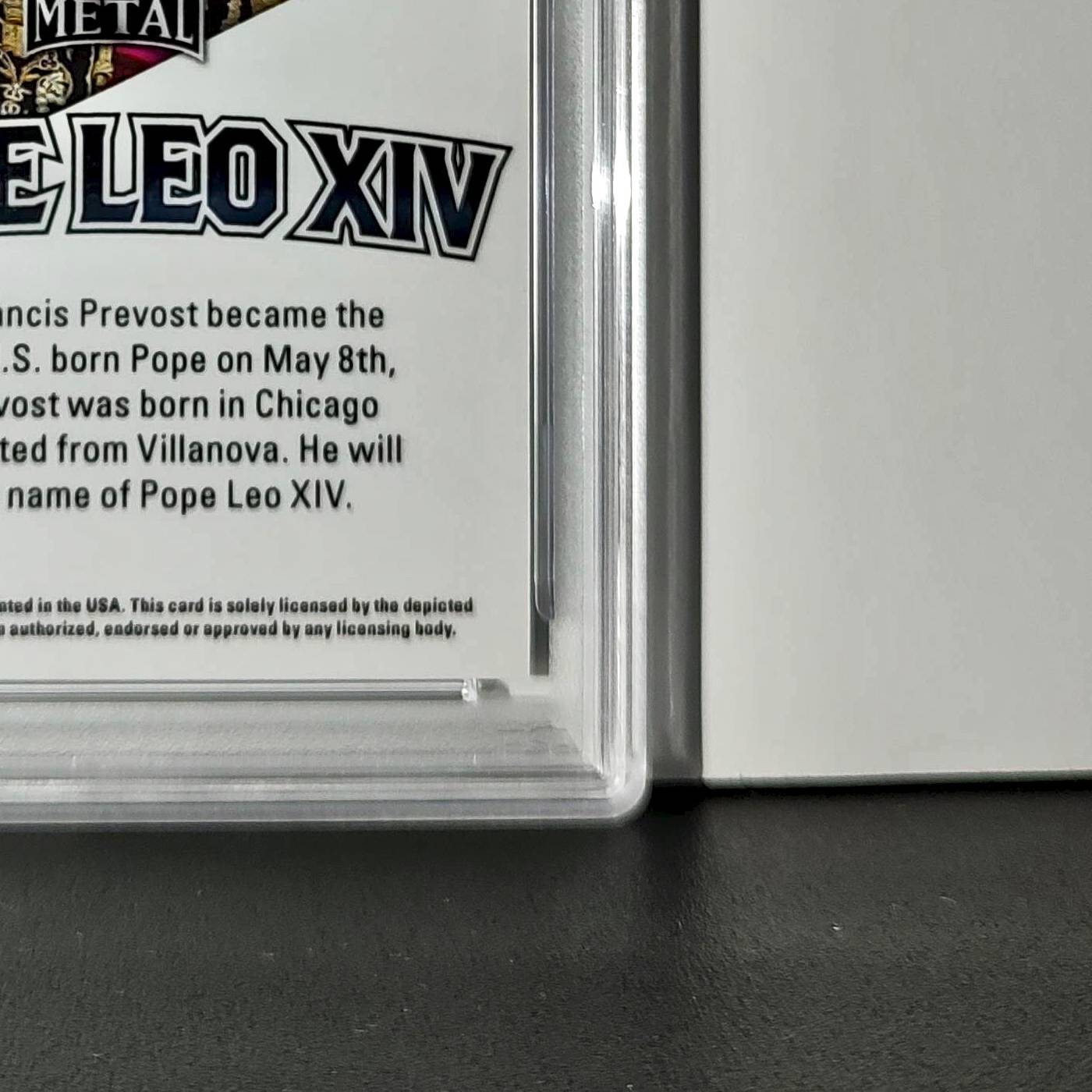 2025 Leaf Metal Pope Leo XIV 30/529 #1 Hot Dog Variant PSA 8 NM-MT