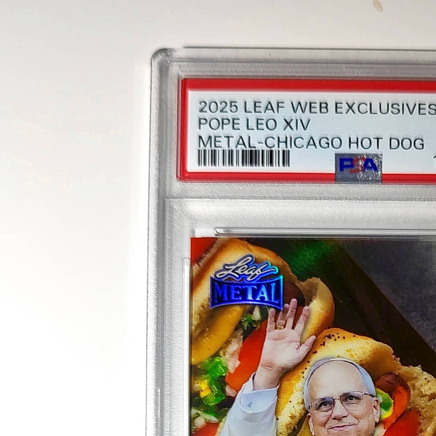 2025 Leaf Metal Pope Leo XIV 44/529 #1 Hot Dog Variant PSA 9 Mint