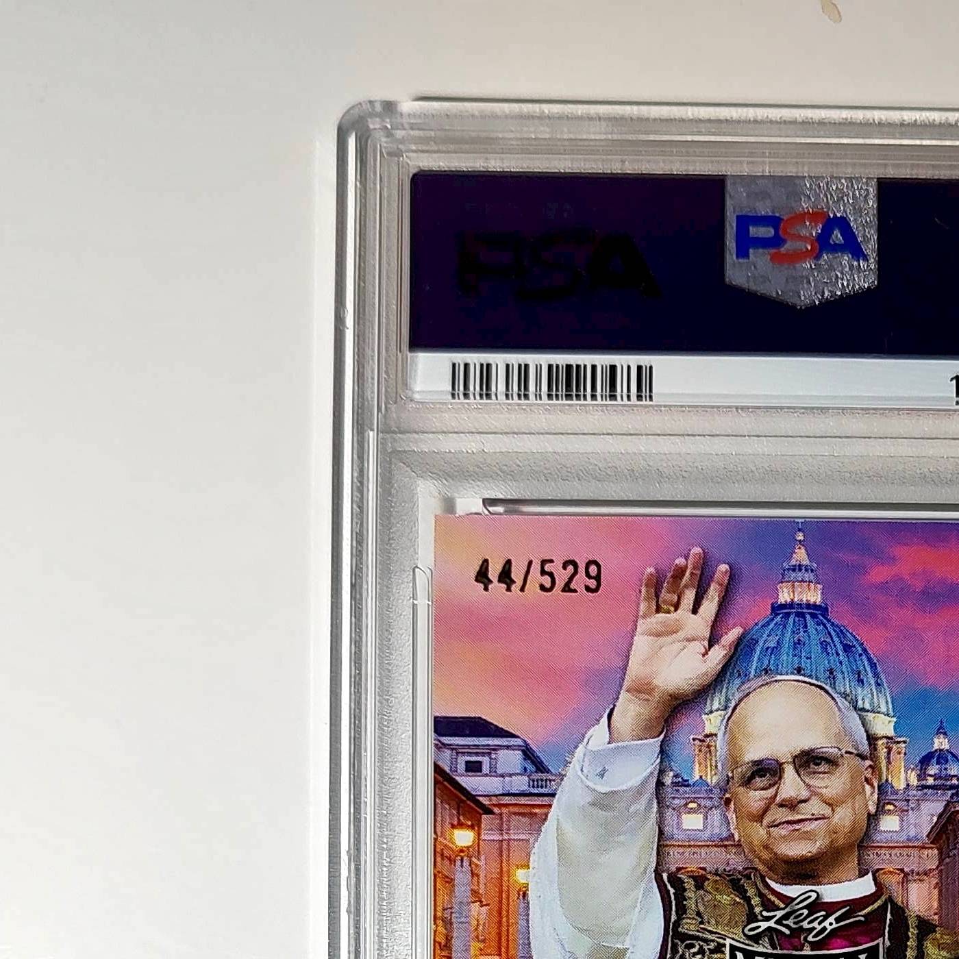 2025 Leaf Metal Pope Leo XIV 44/529 #1 Hot Dog Variant PSA 9 Mint