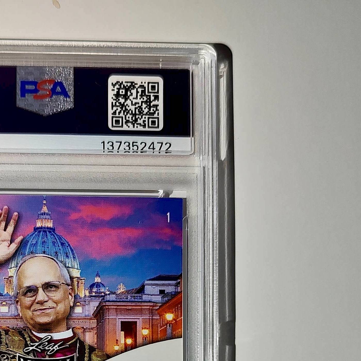 2025 Leaf Metal Pope Leo XIV 44/529 #1 Hot Dog Variant PSA 9 Mint
