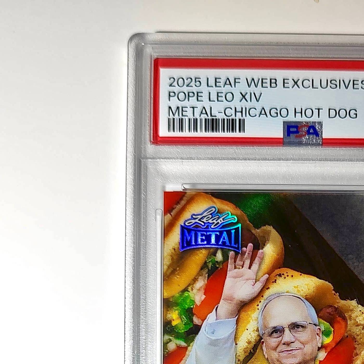 2025 Leaf Metal Pope Leo XIV 45/529 #1 Hot Dog Variant PSA 9 Mint